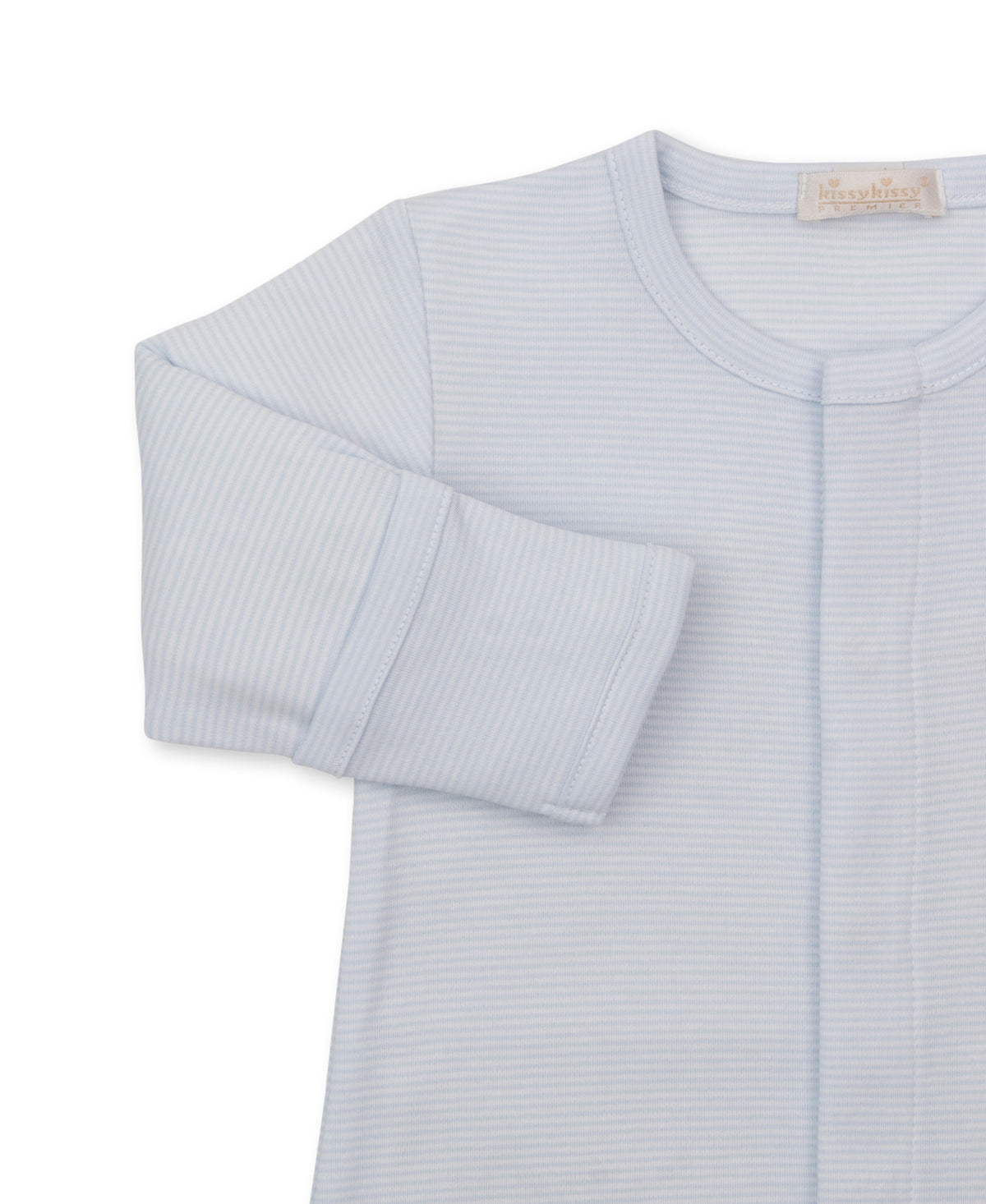Premier Puppy Paws Blue Hand Emb. Stripe Conv. Gown - Kissy Kissy