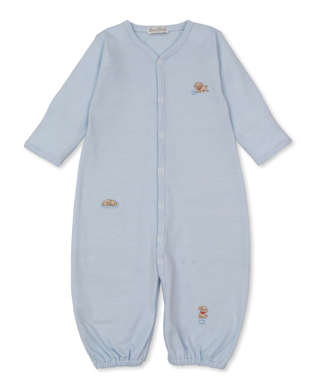 Puppy Play Blue Stripe Convertible Gown - Kissy Kissy