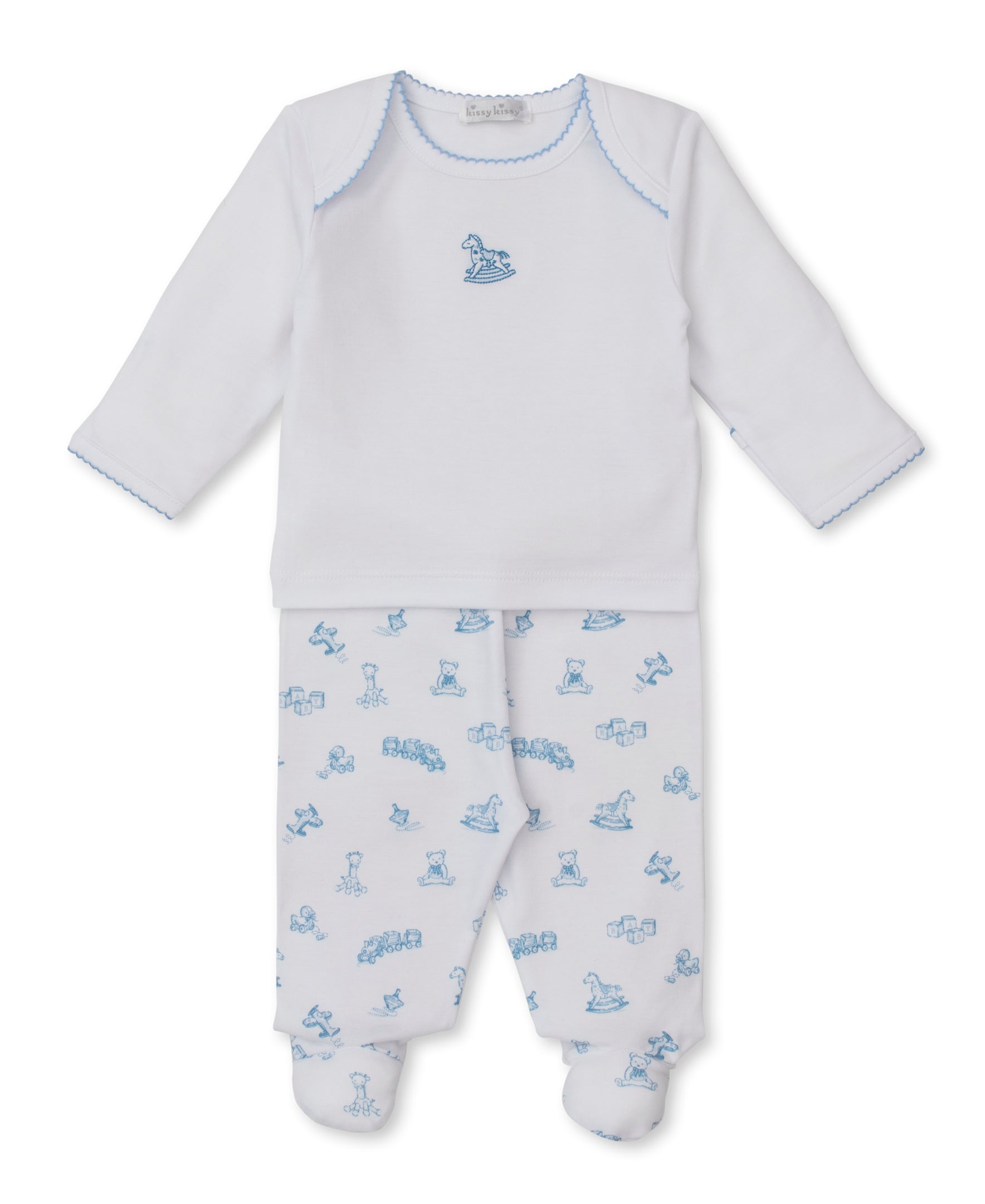 Vintage Toy Treasures Blue Footed Pant Set - Kissy Kissy