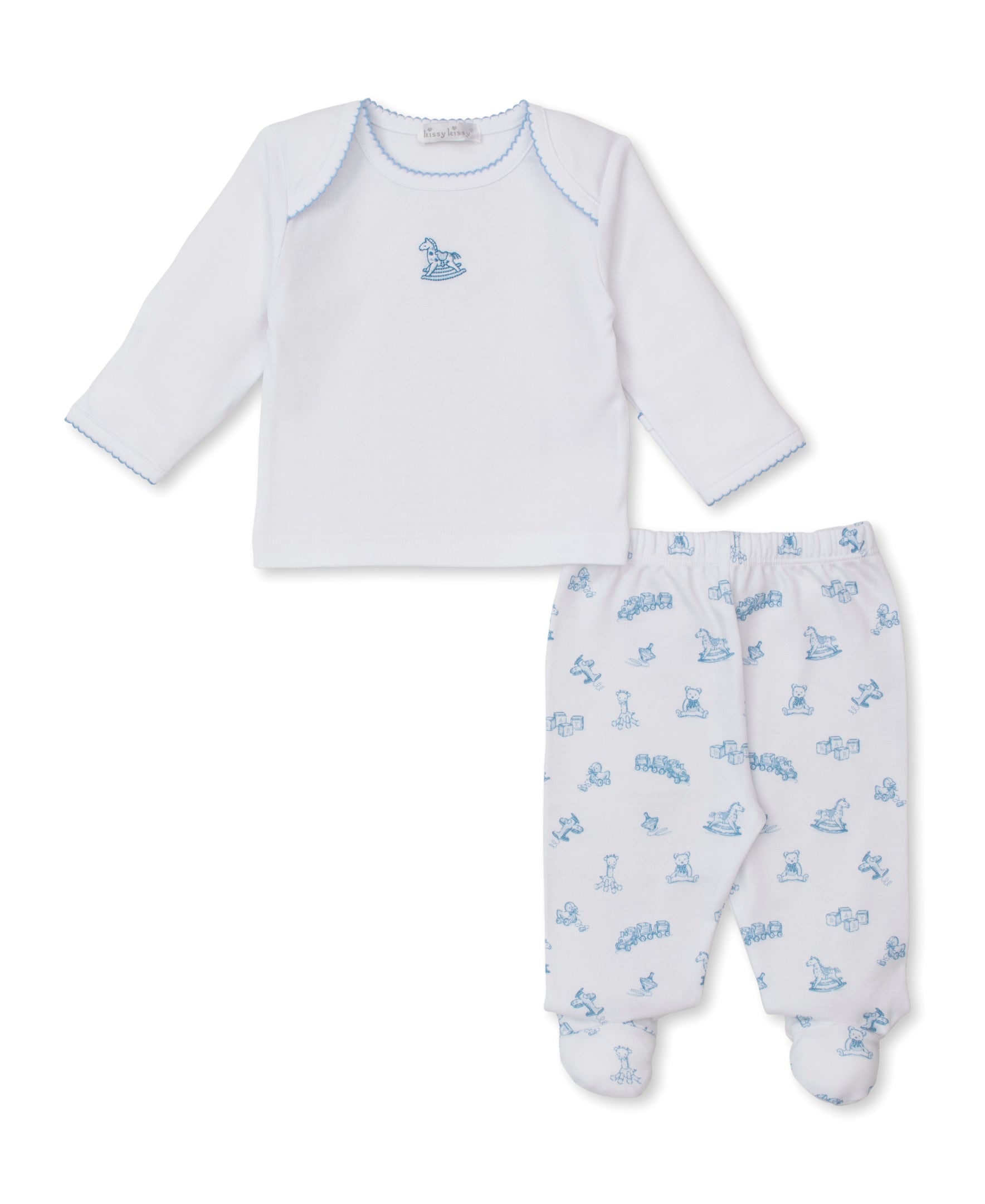 Vintage Toy Treasures Blue Footed Pant Set - Kissy Kissy