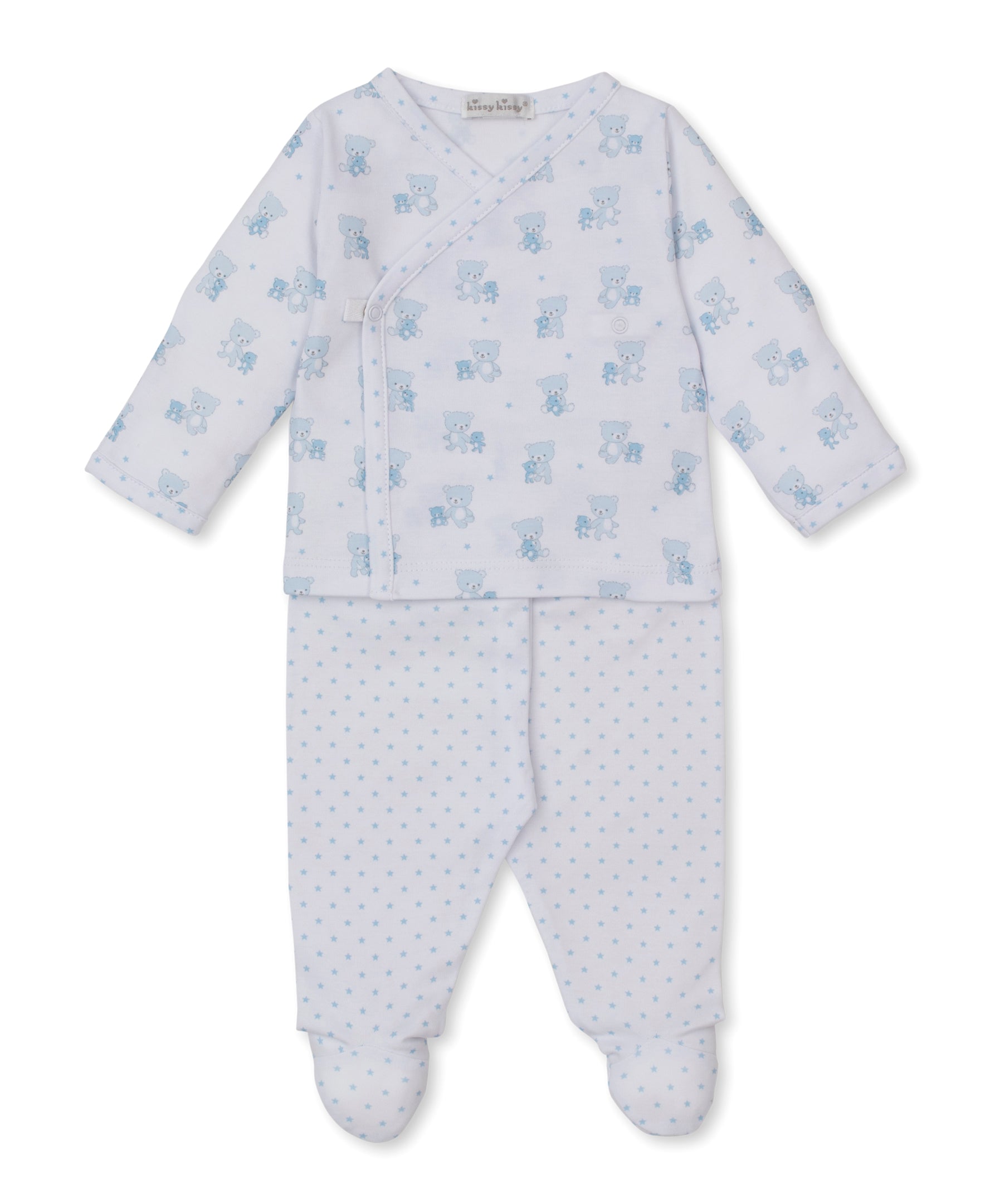 Teddy Bear Love Blue Footed Pant Set