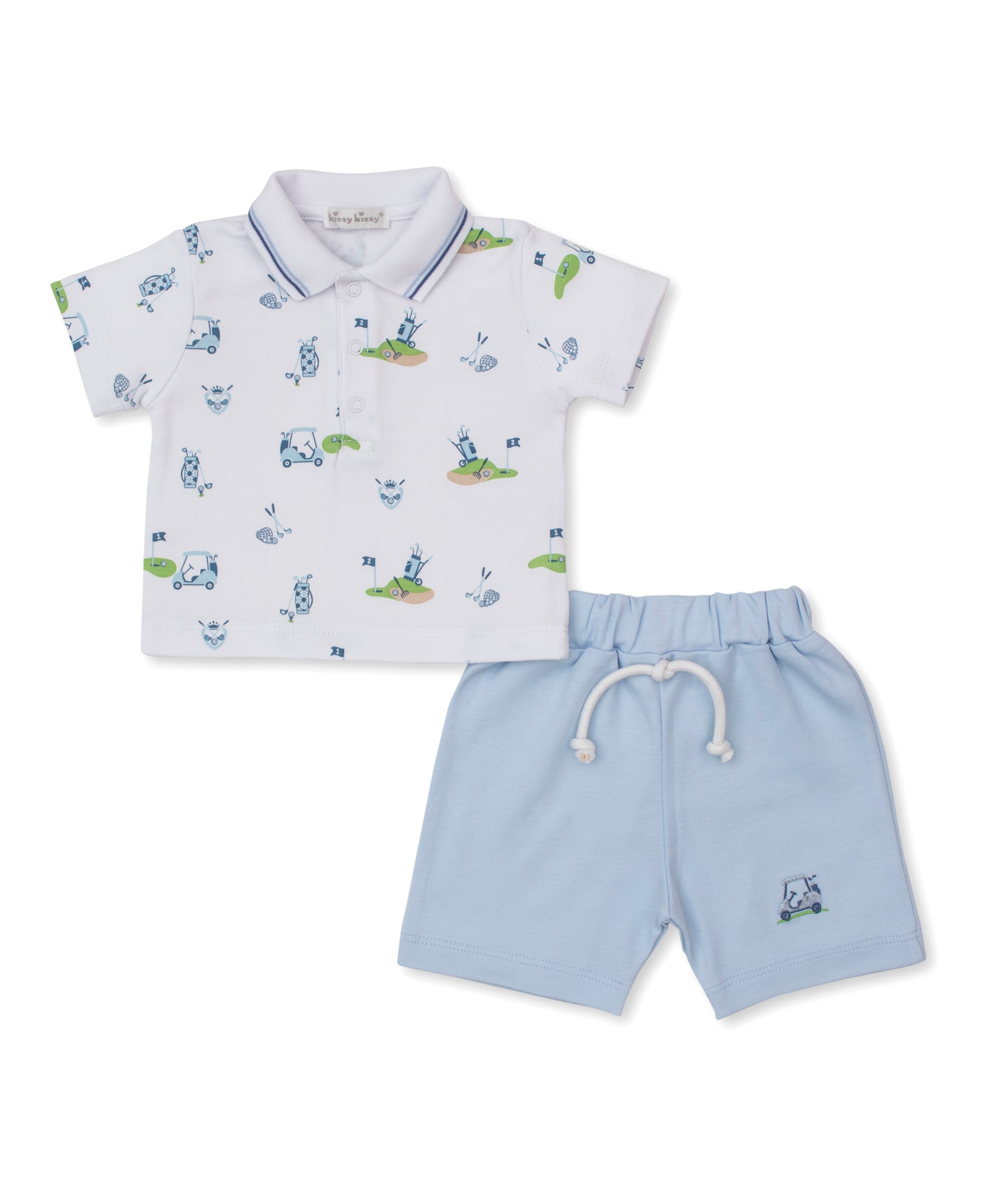 Golf Championship Blue Bermuda Set - Kissy Kissy
