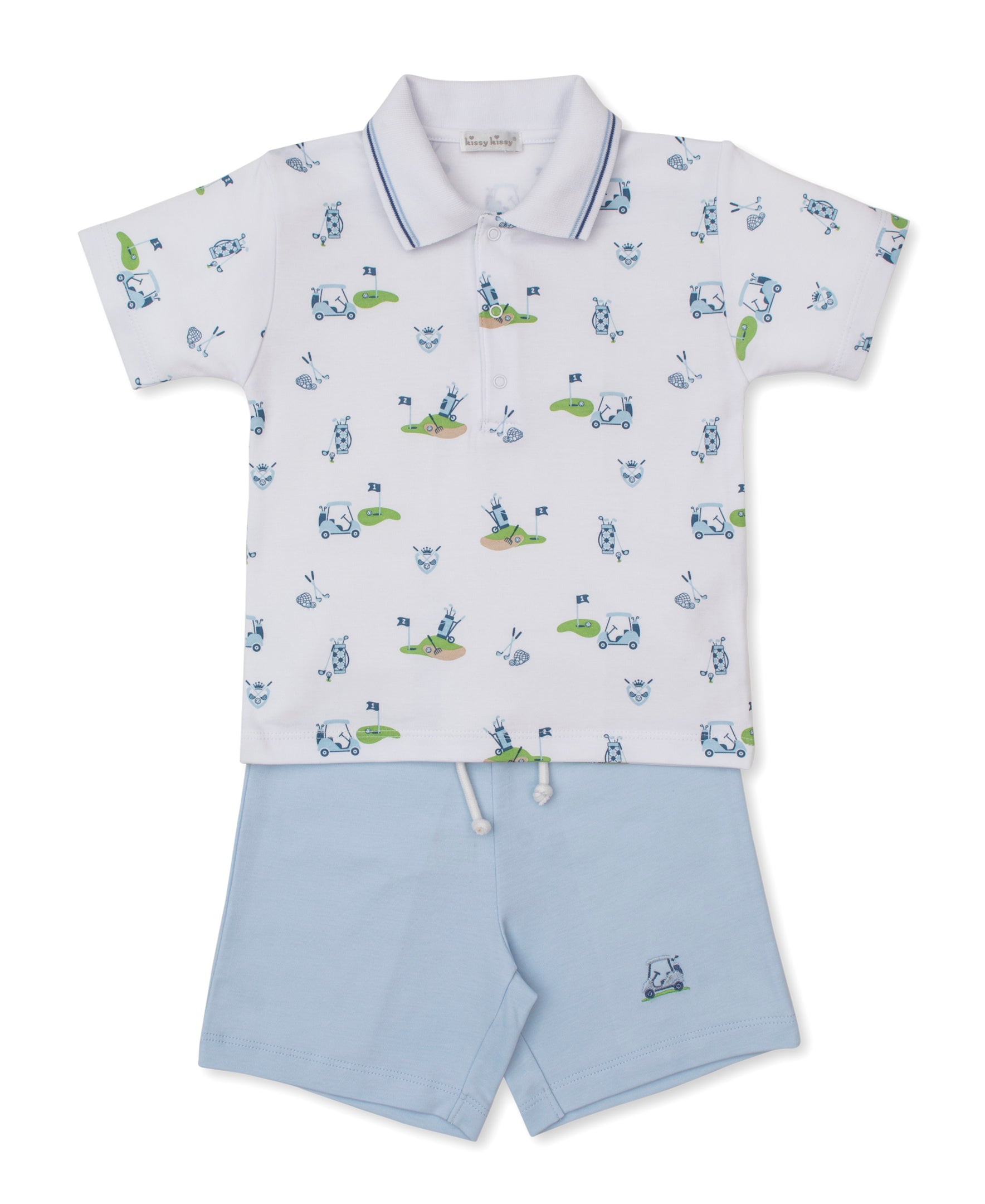 Golf Championship Blue Toddler Bermuda Set - Kissy Kissy