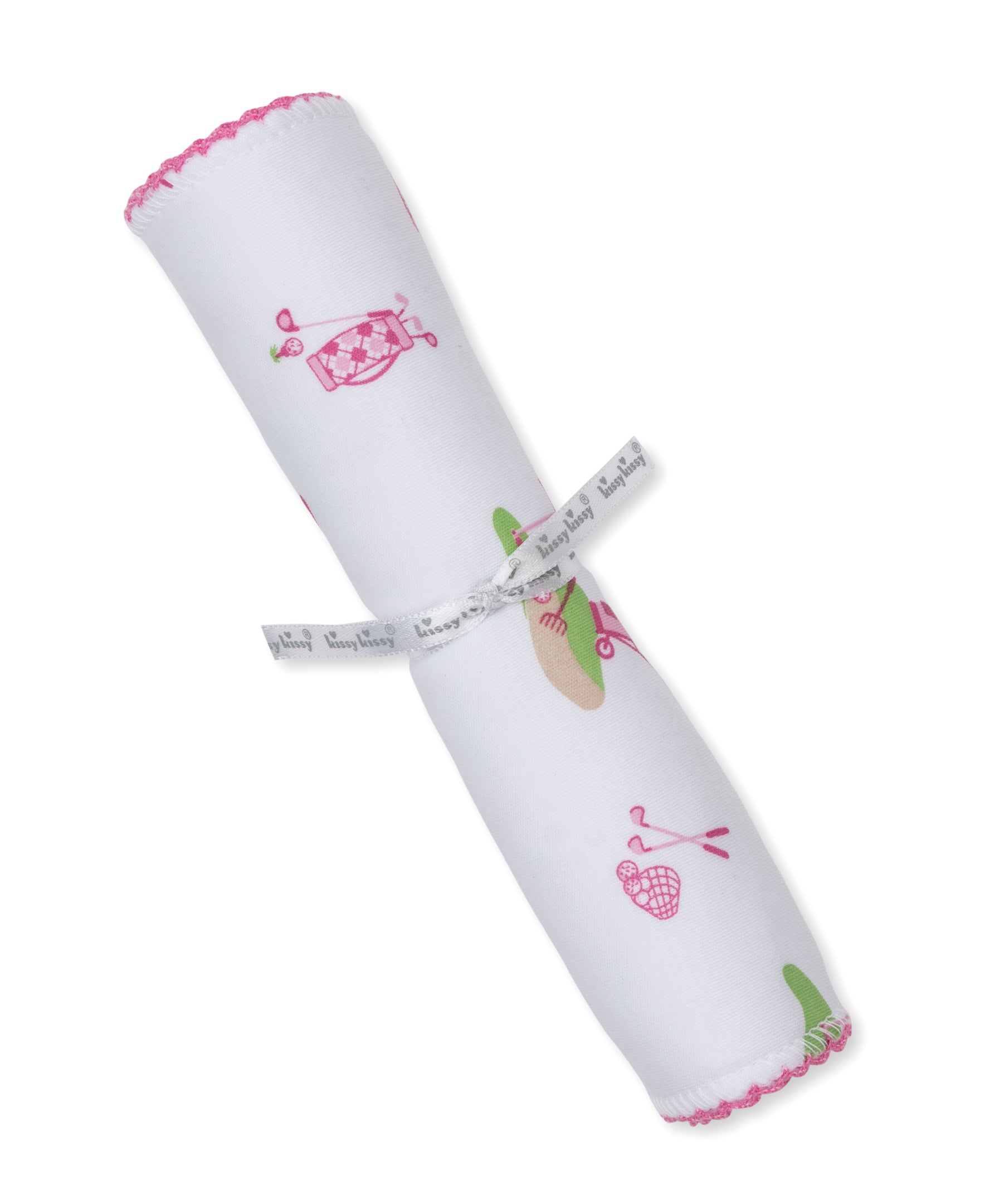 Golf Championship Pink Burp Cloth - Kissy Kissy