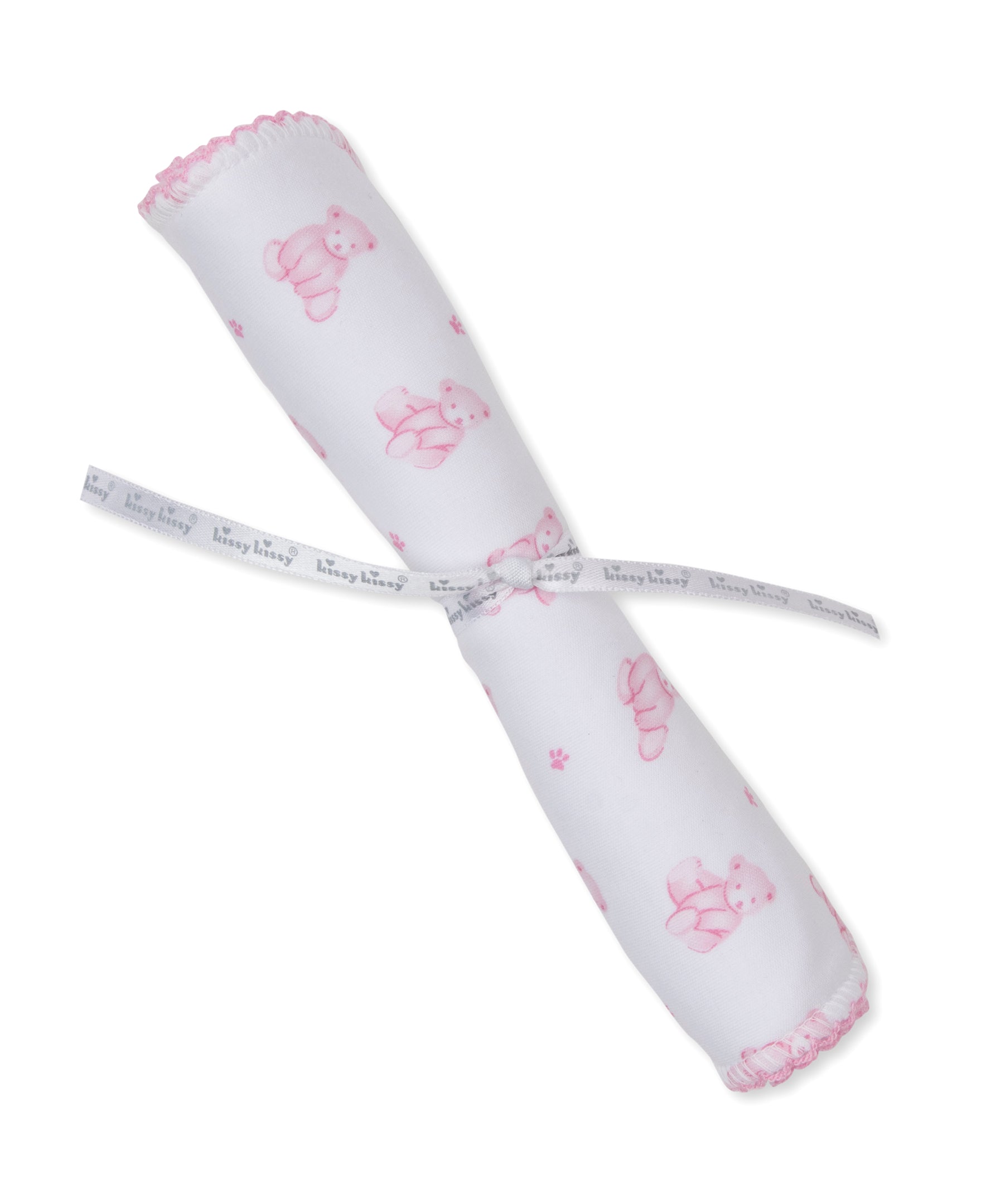 Teddy Bears Pink Burp Cloth - Kissy Kissy