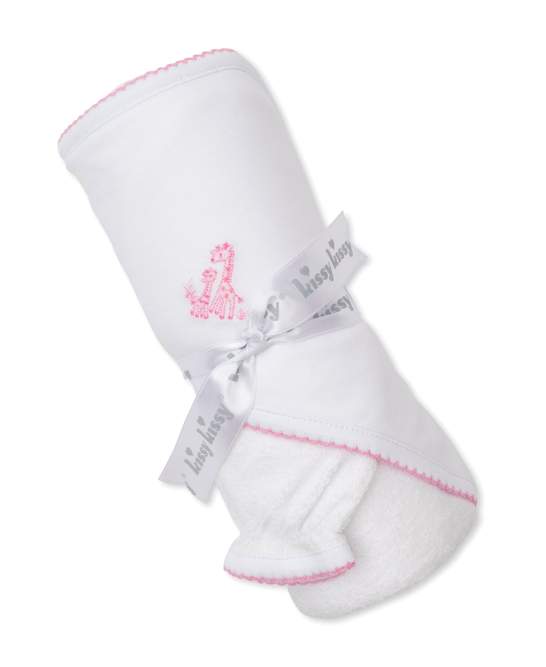 Giraffe Grace Pink Hooded Towel & Mitt Set - Kissy Kissy