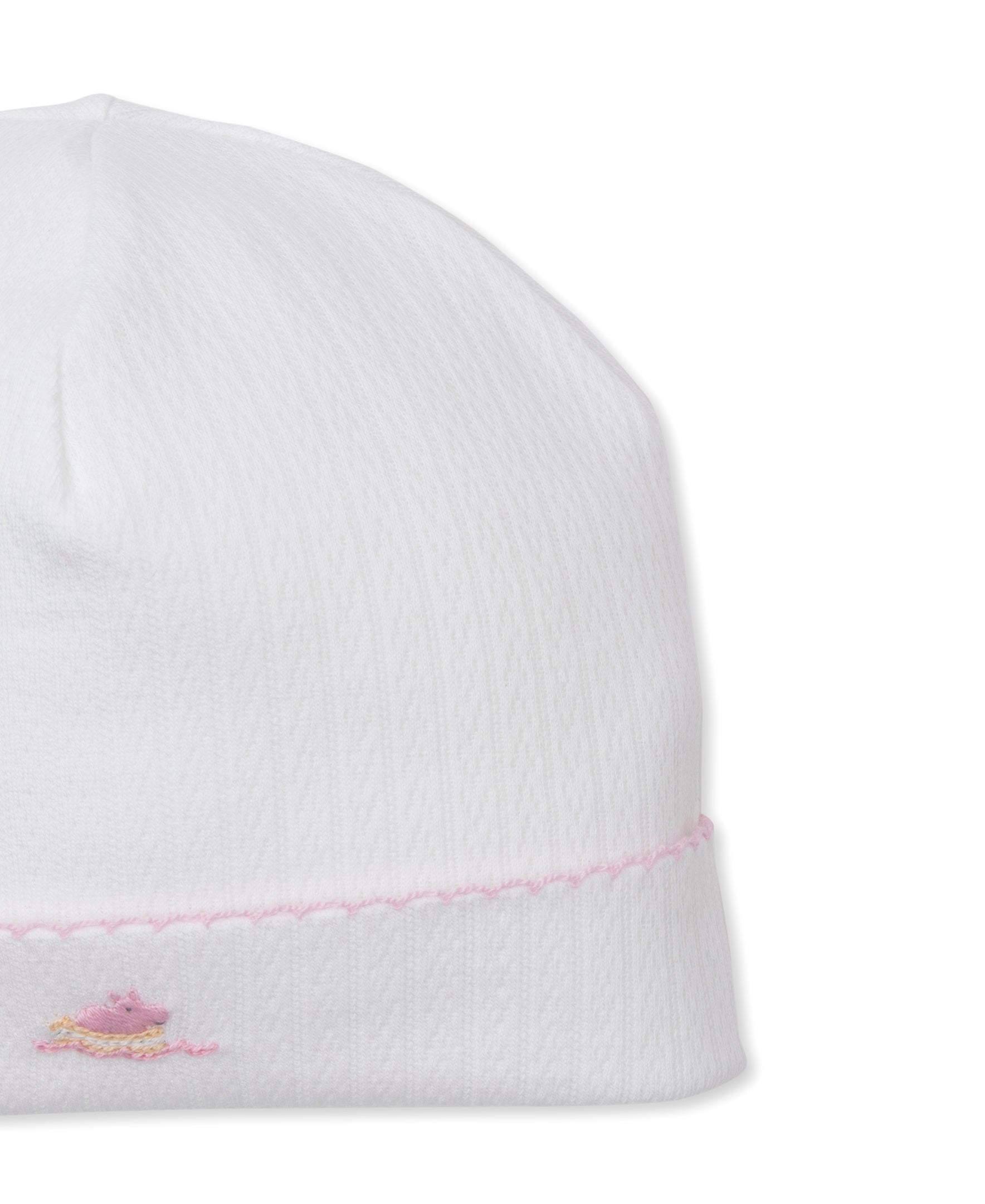 Premier Noah's Ark White/Pink Hand Emb. Hat - Kissy Kissy