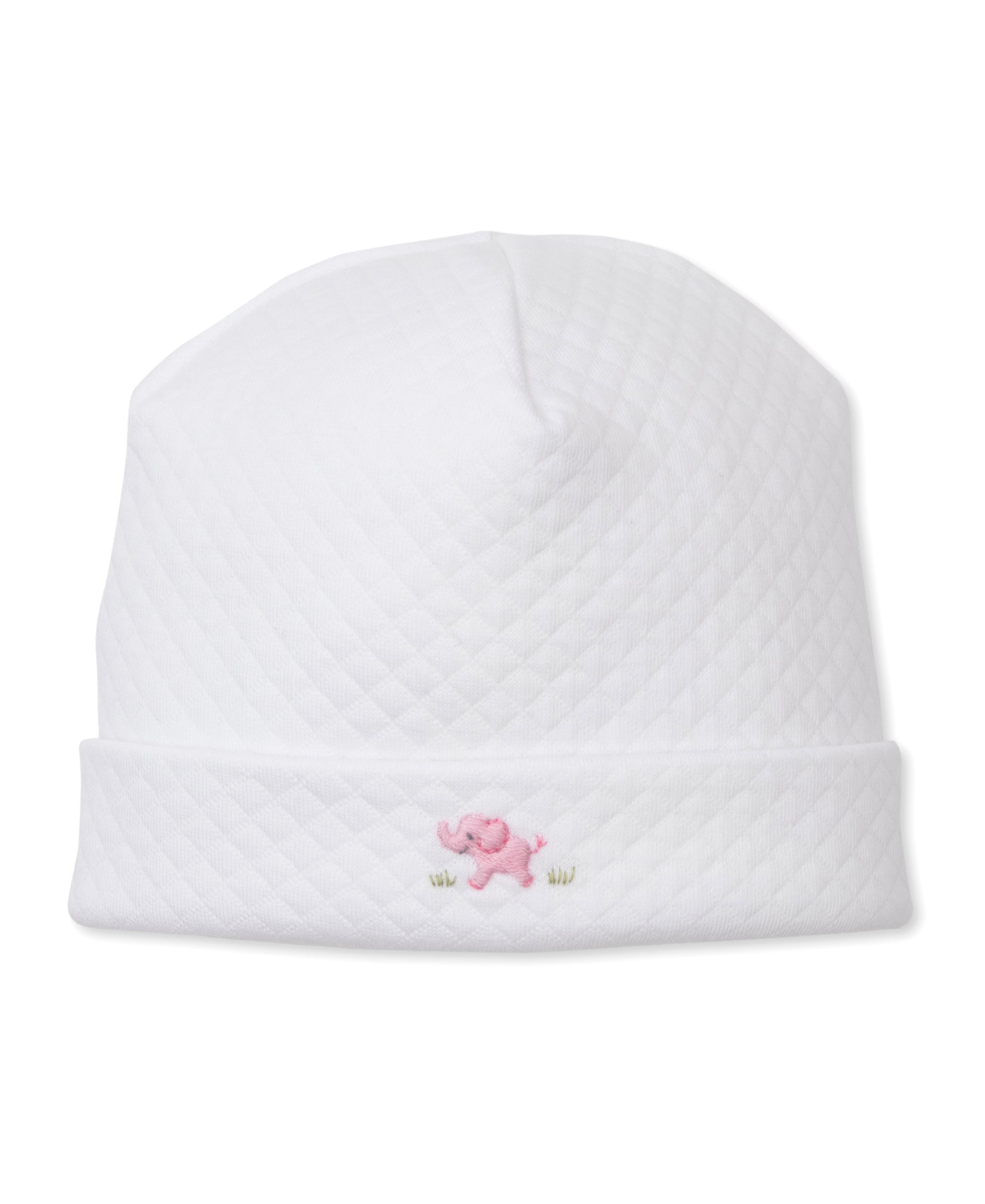 Premier Elephant Esprit White/Pink Hand Emb. Jacquard Hat - Kissy Kissy