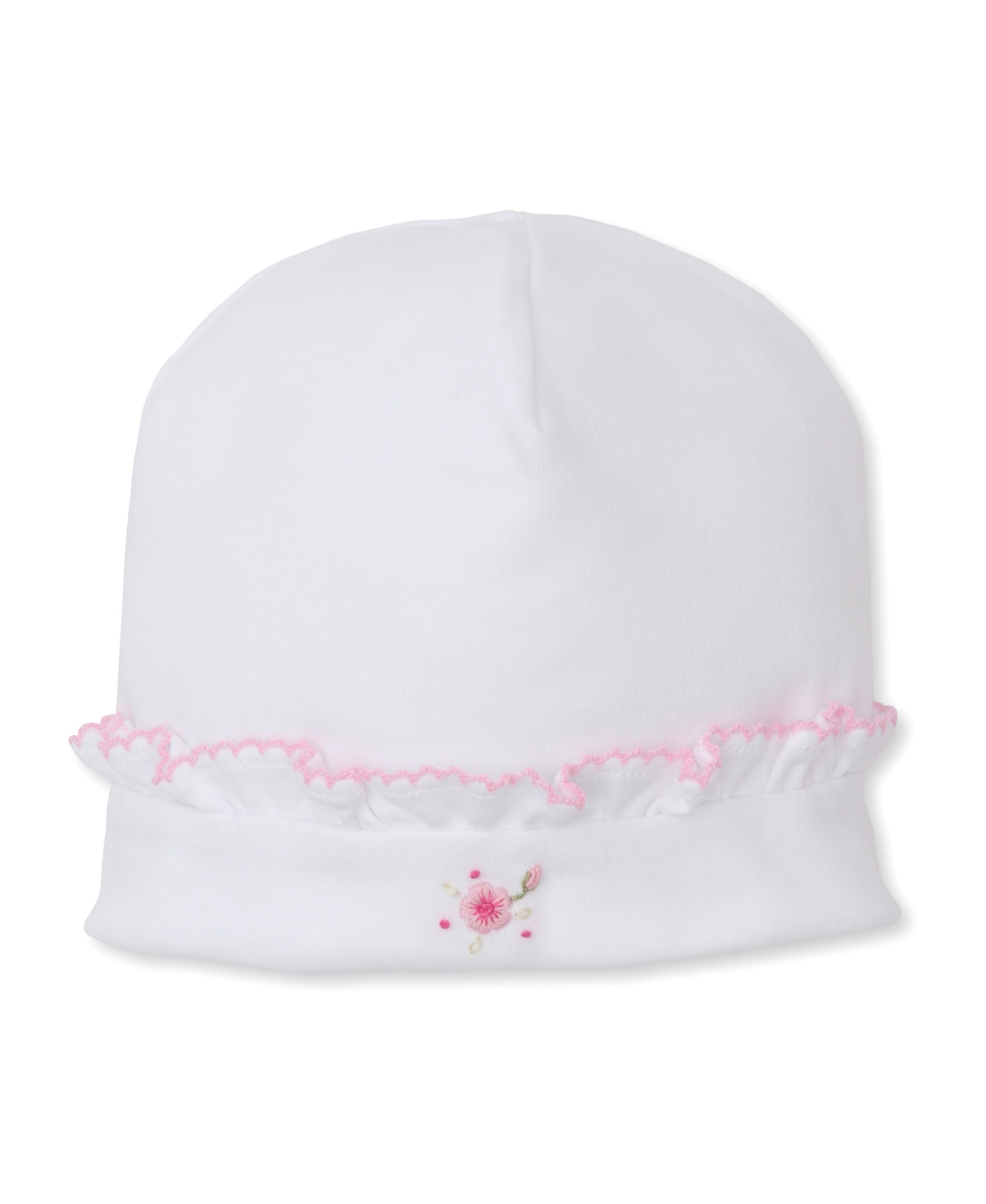 SCE Rose Blooms White/Pink Hand Emb. Hat - Kissy Kissy