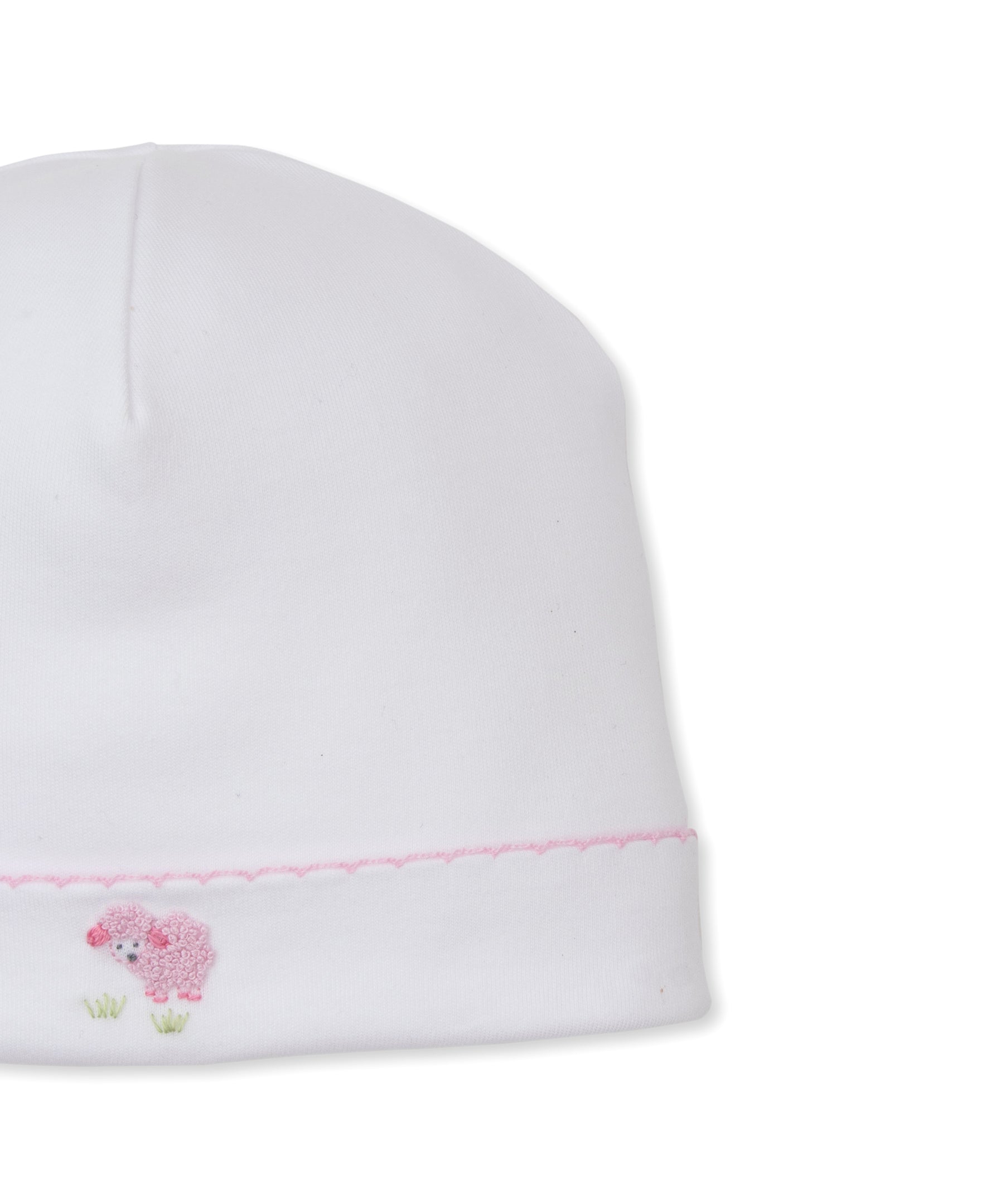 Premier Sweet Sheep White/Pink Hand Emb. Hat - Kissy Kissy