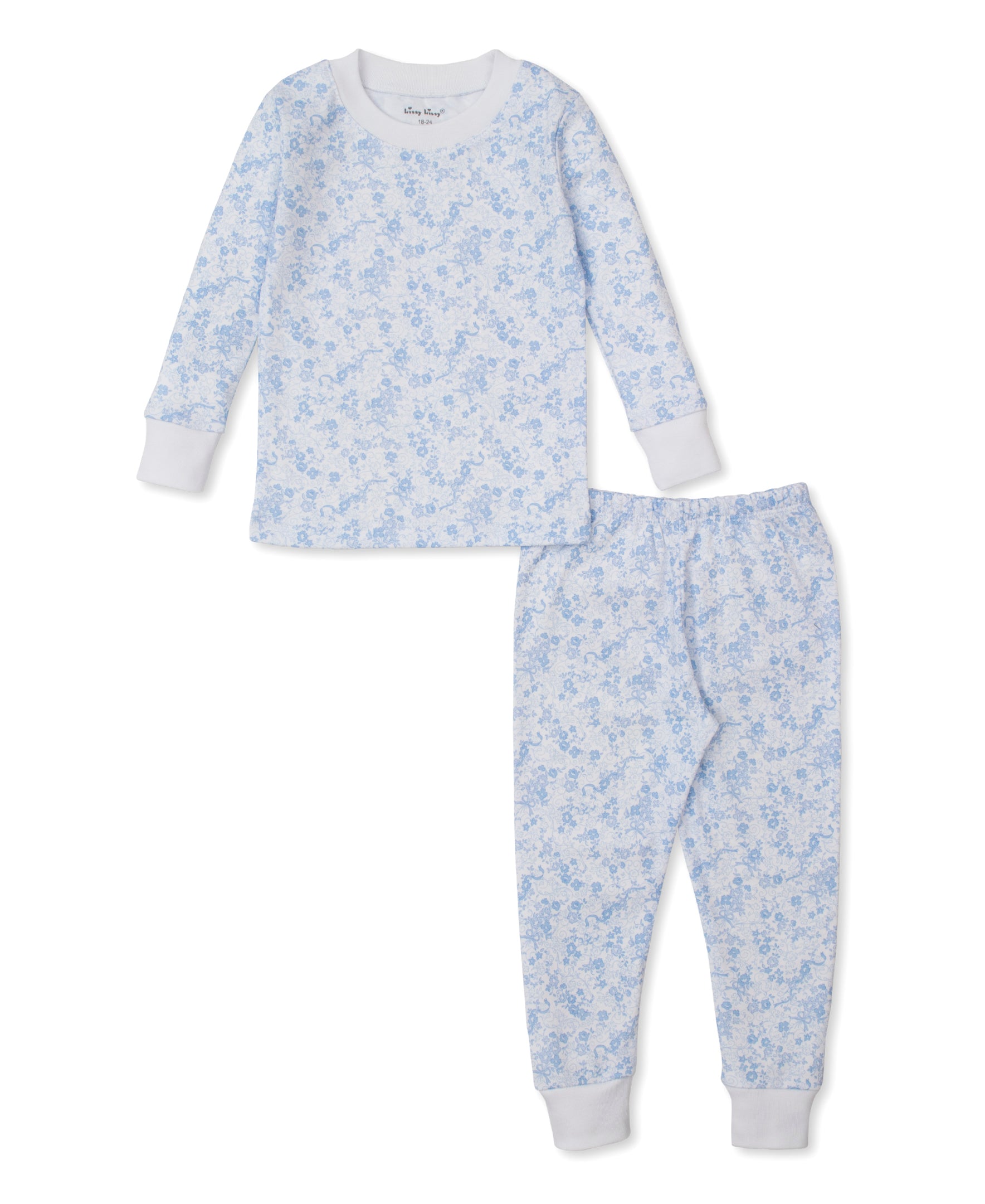 Old English Roses Blue Toddler Pajama Set - Kissy Kissy
