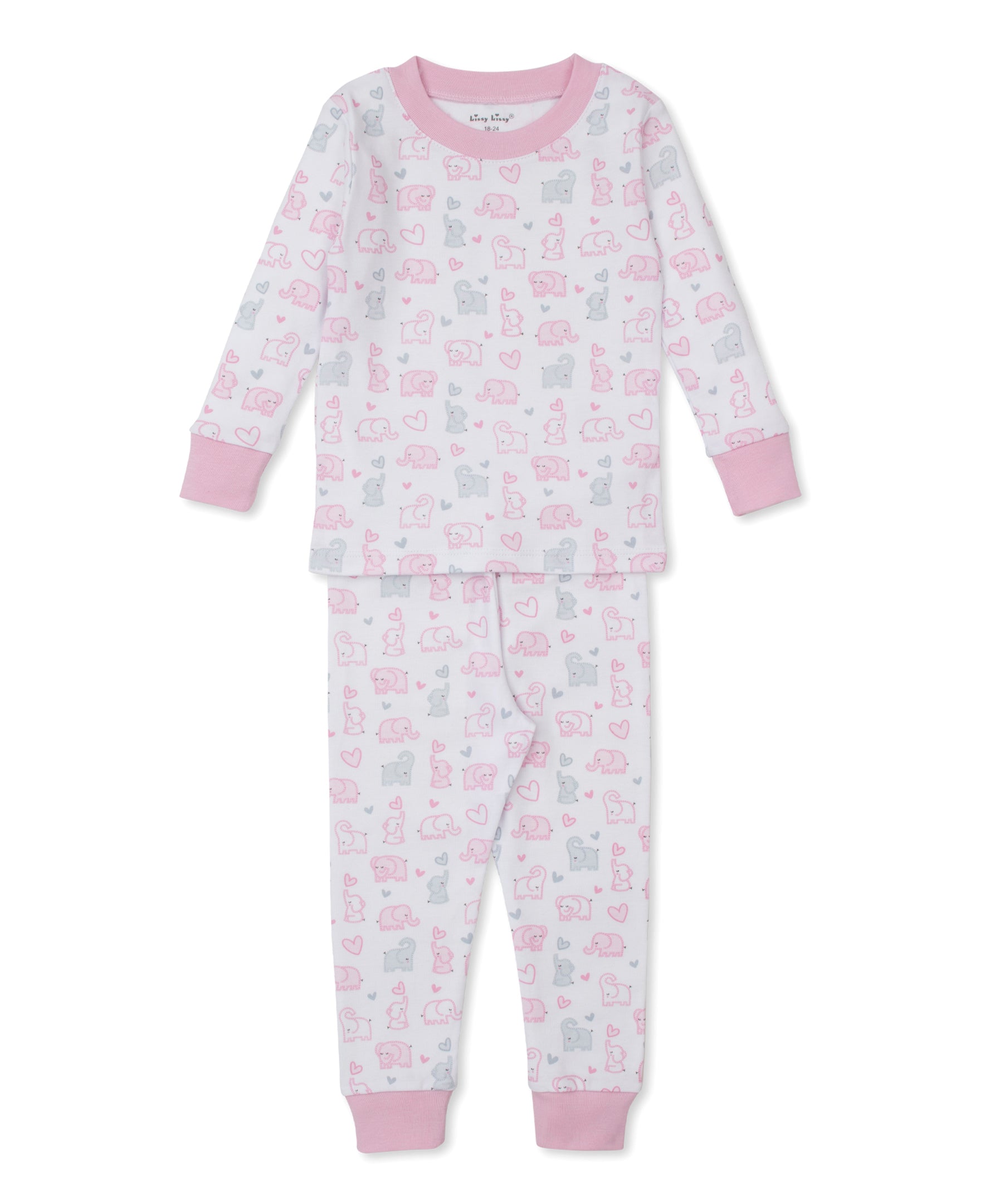Baby Elephant Hearts Toddler Pajama Set - Kissy Kissy
