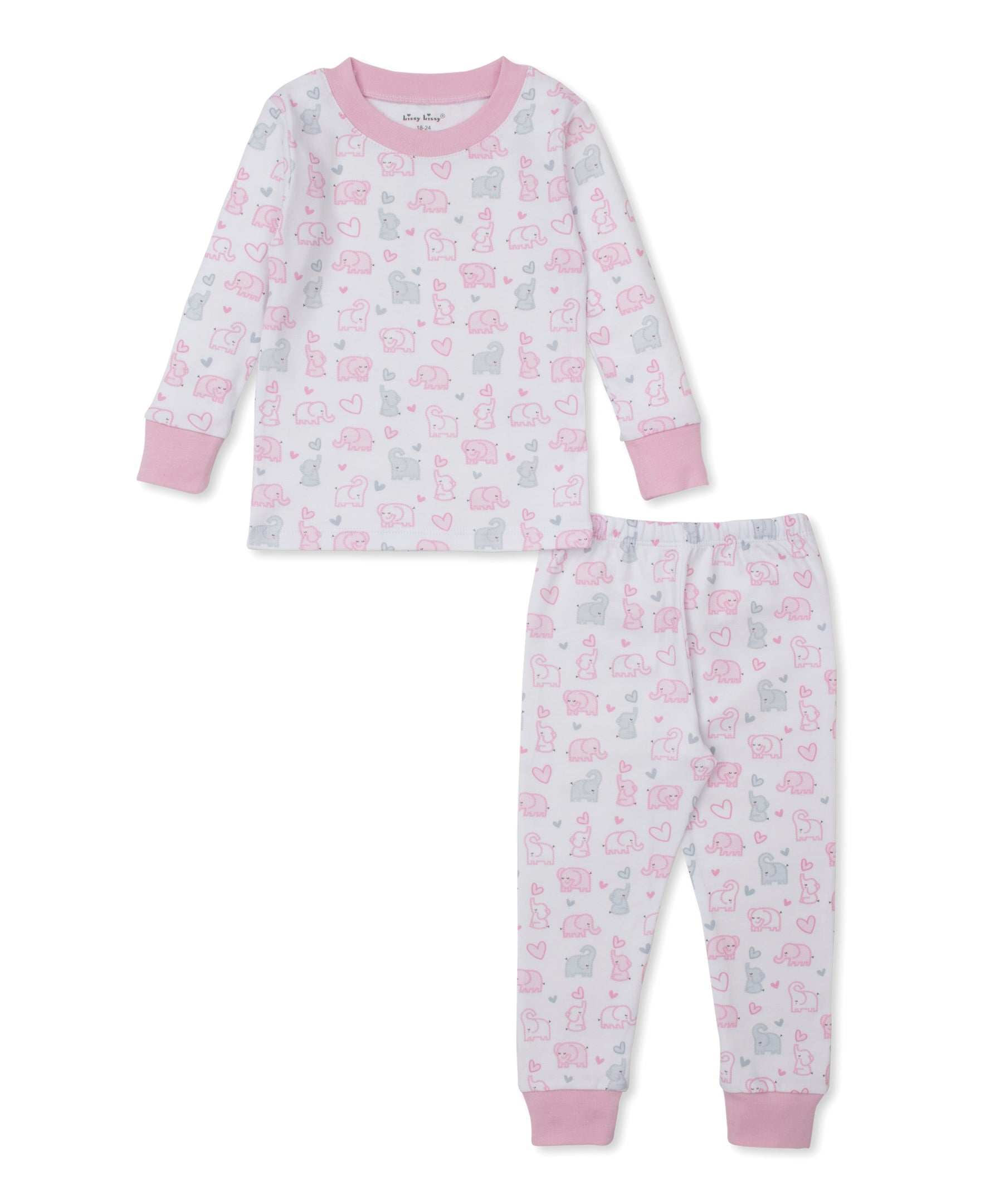 Baby Elephant Hearts Toddler Pajama Set - Kissy Kissy
