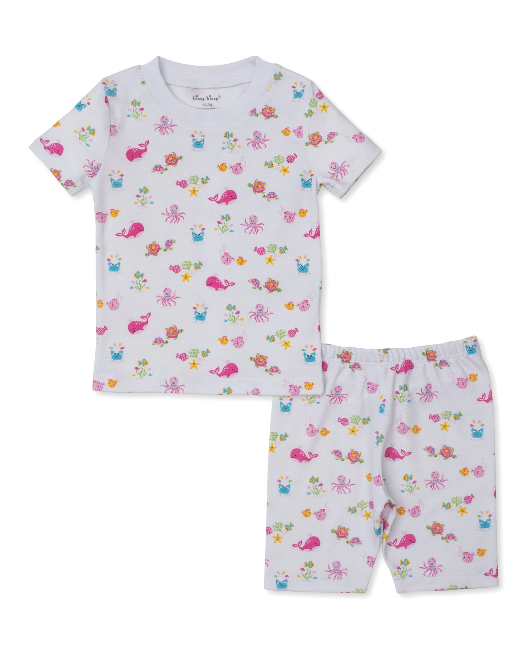 Ocean Antics Pink Short Pajama Set