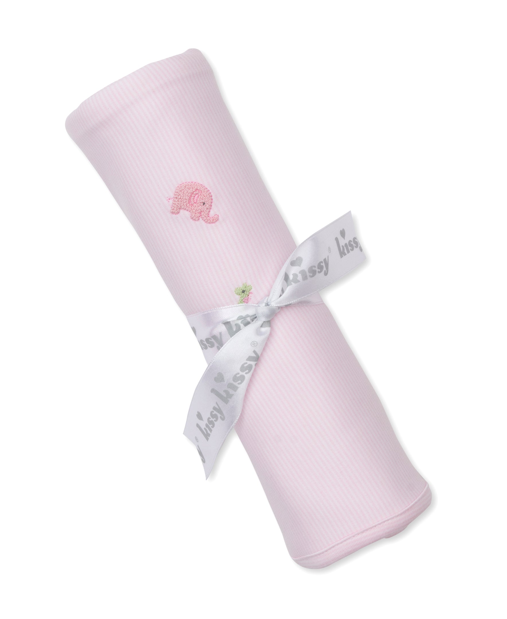 SCE Safari Wild Pink Stripe Hand Emb. Blanket - Kissy Kissy