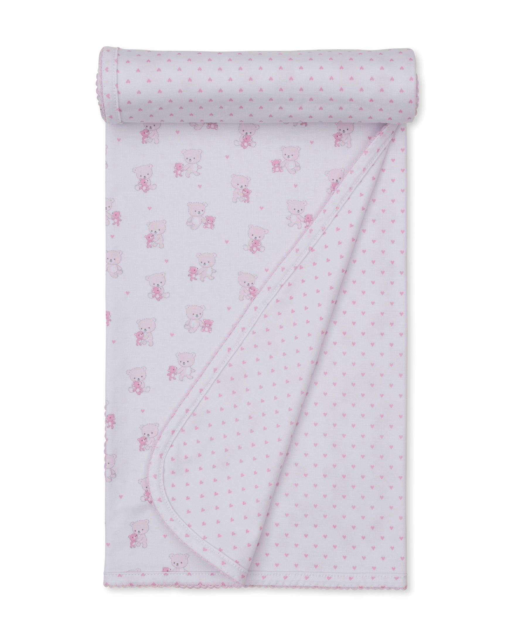 Teddy Bear Love Pink Reversible Blanket - Kissy Kissy