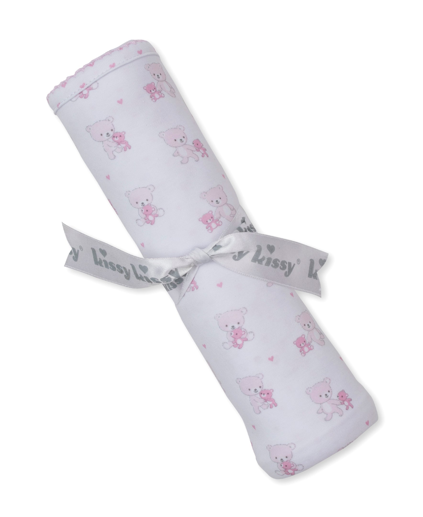Teddy Bear Love Pink Reversible Blanket - Kissy Kissy