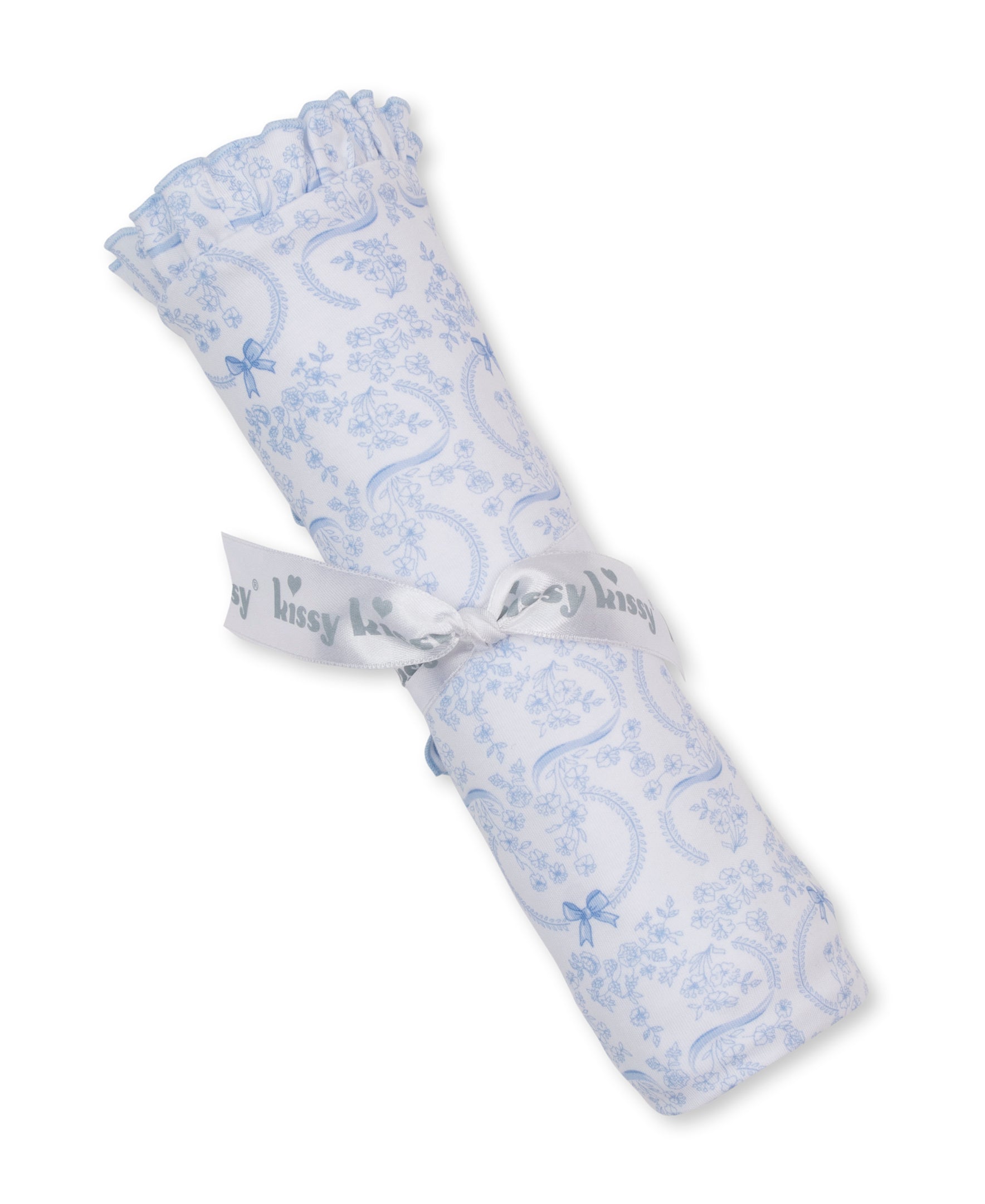 Delicate Blooming Bows Blue Blanket - Kissy Kissy
