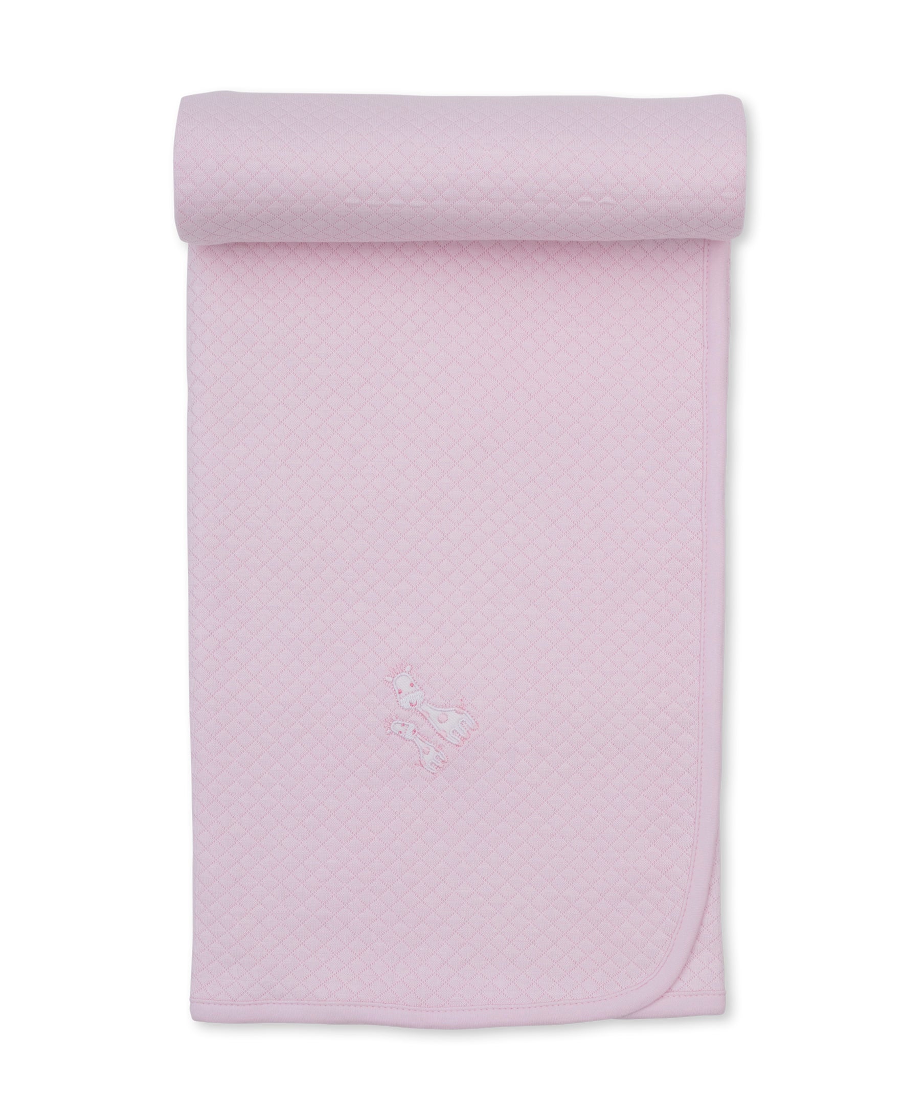 Giraffe Laughs Pink Jacquard Blanket - Kissy Kissy