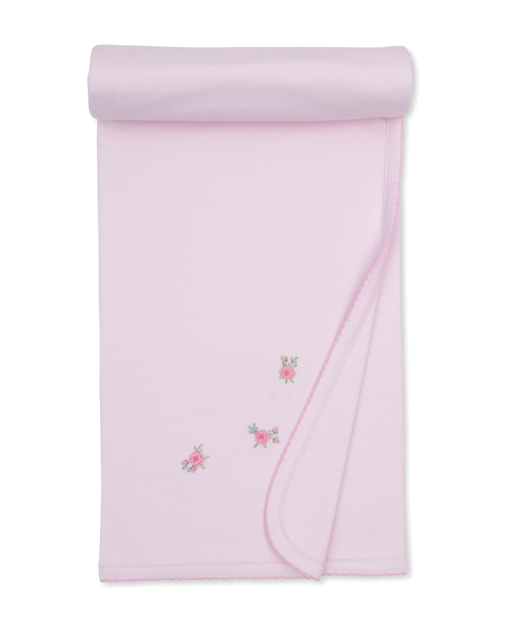 SCE Cottage Roses Pink Hand Emb. Blanket - Kissy Kissy