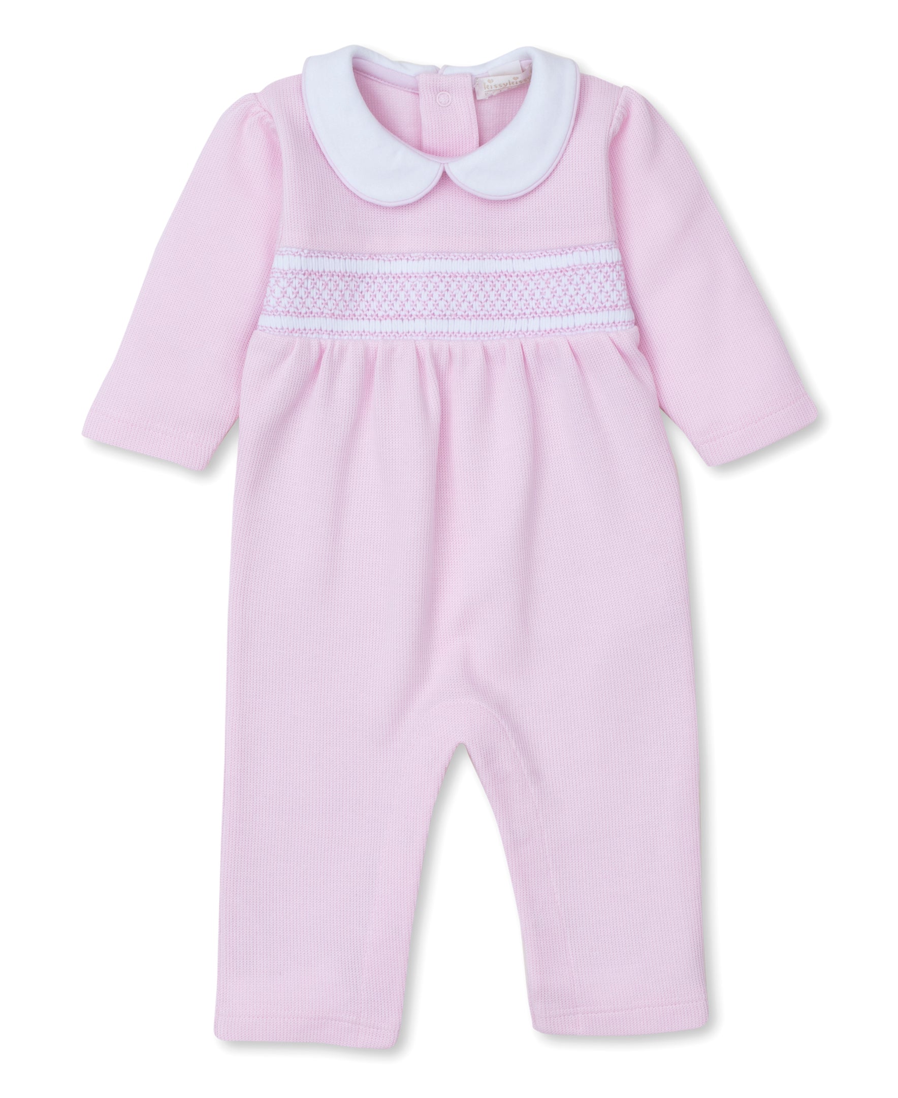 CLB Punto Ingles Pink Hand Smocked Playsuit - Kissy Kissy