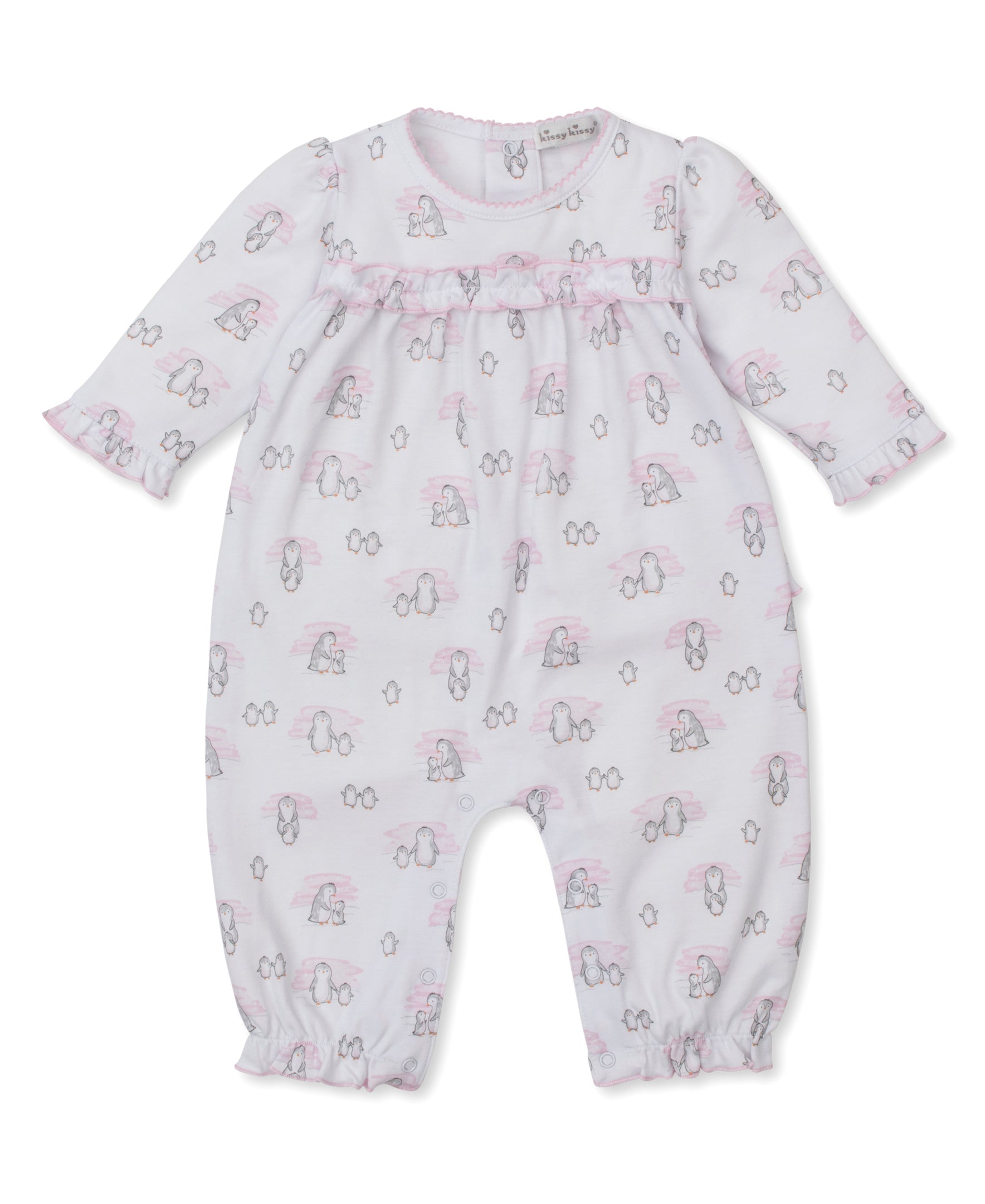 Snow Happy Penguins Pink Playsuit - Kissy Kissy
