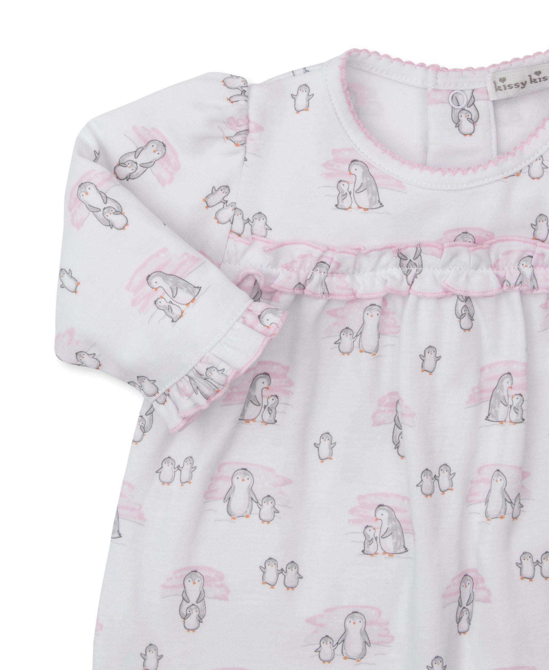 Snow Happy Penguins Pink Playsuit - Kissy Kissy