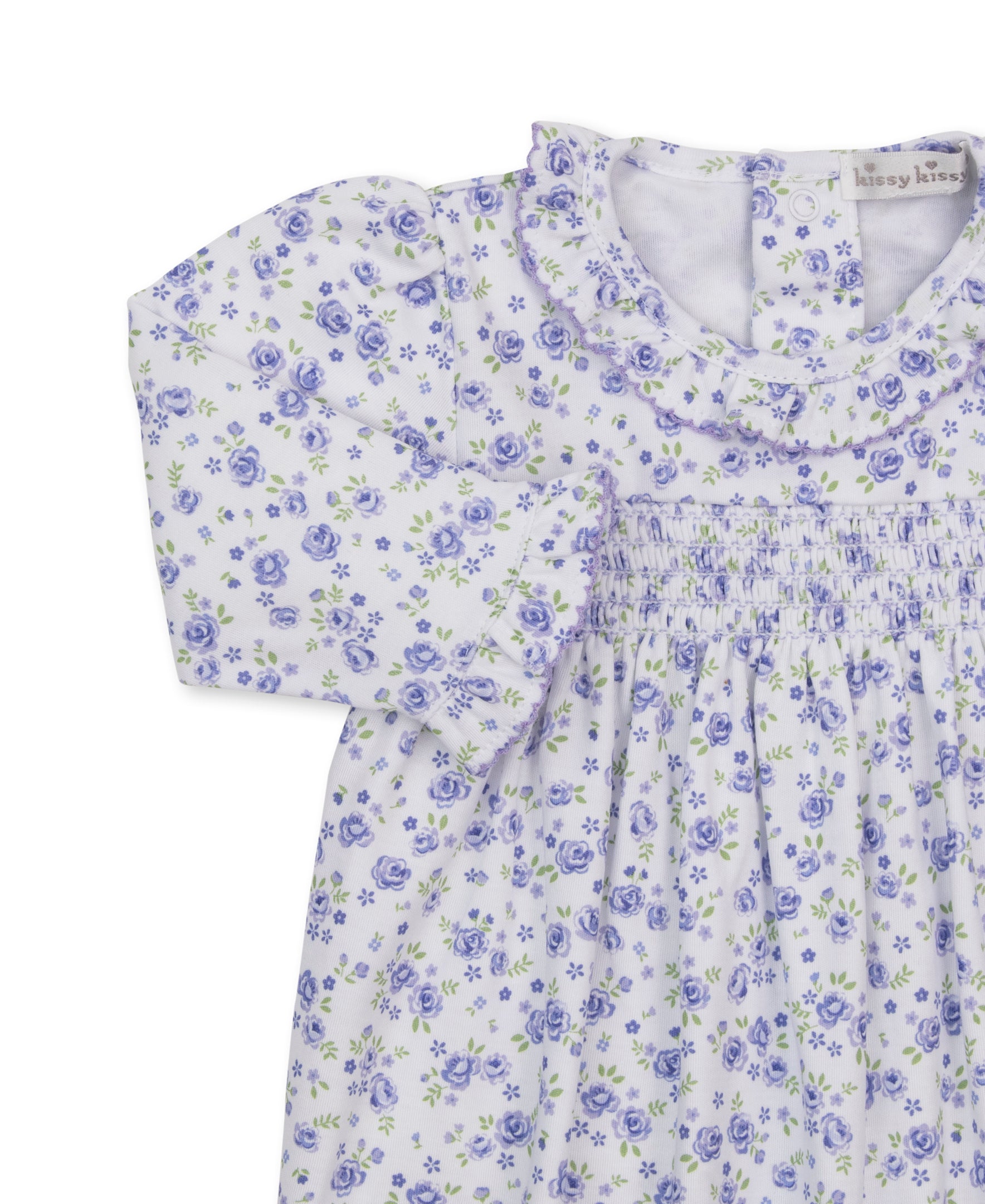 Cottage Roses Lilac Smocked Playsuit - Kissy Kissy