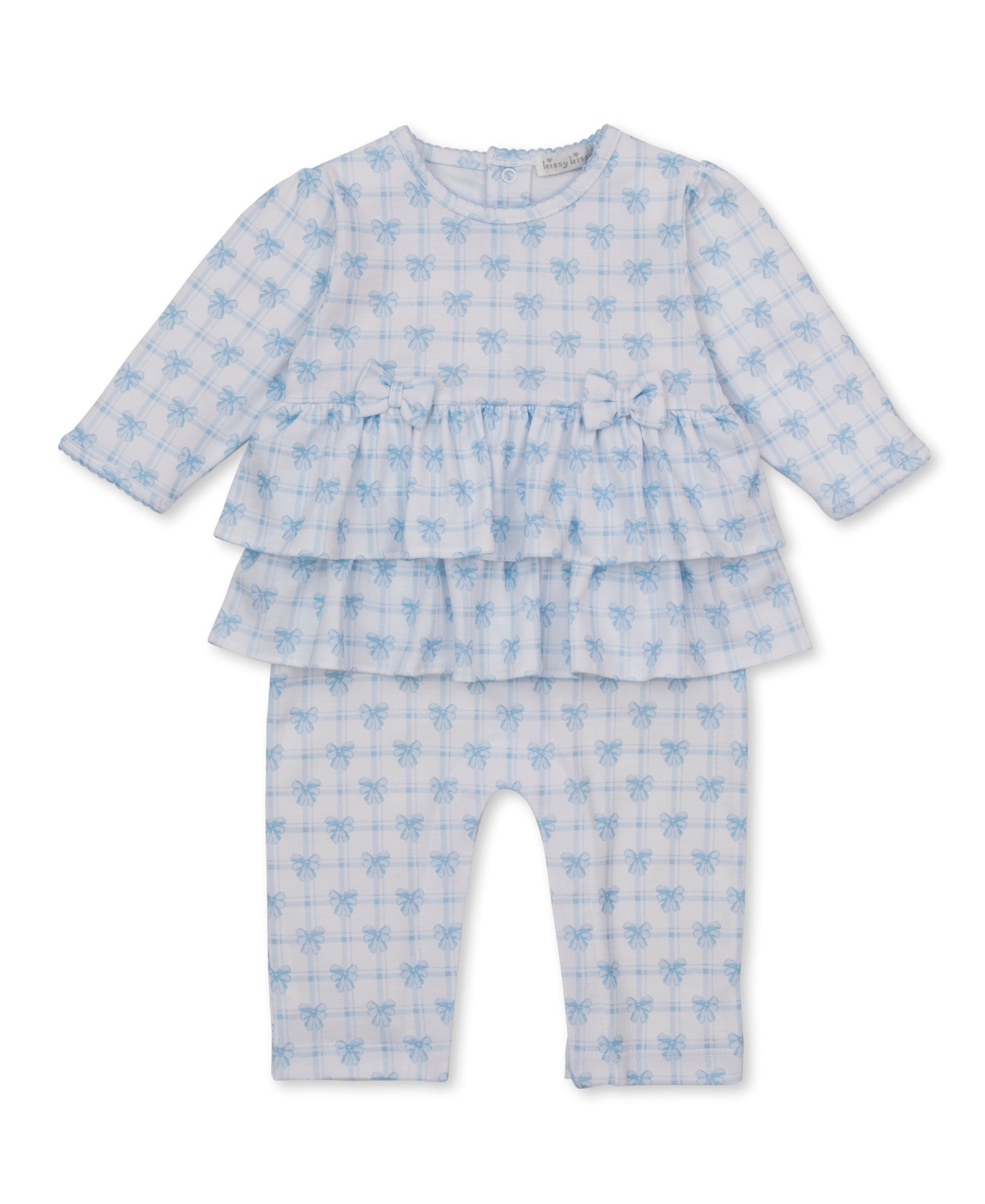 Windowpane Bows Blue Playsuit