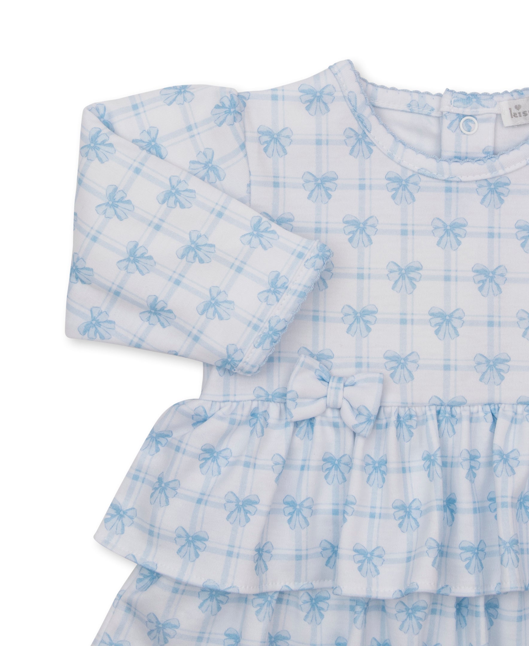 Windowpane Bows Blue Playsuit