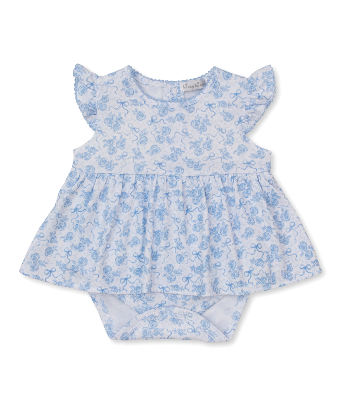 Roses & Bows Blue Bodysuit Dress - Kissy Kissy