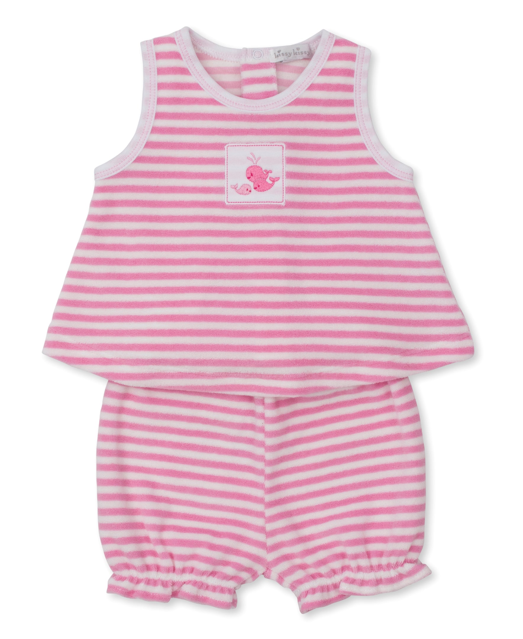 Whale Wonder Pink Terry Sunsuit Set - Kissy Kissy