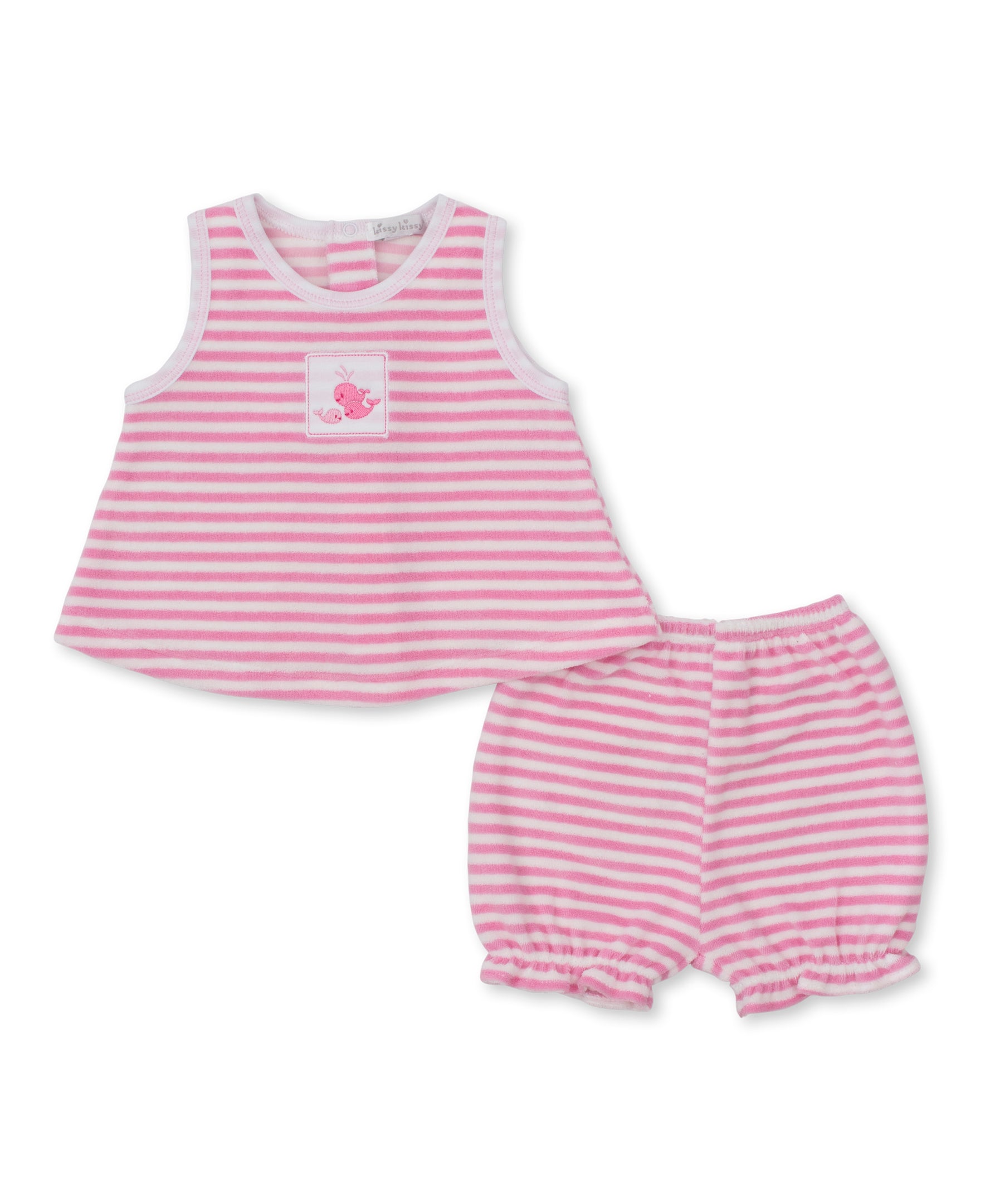 Whale Wonder Pink Terry Sunsuit Set - Kissy Kissy