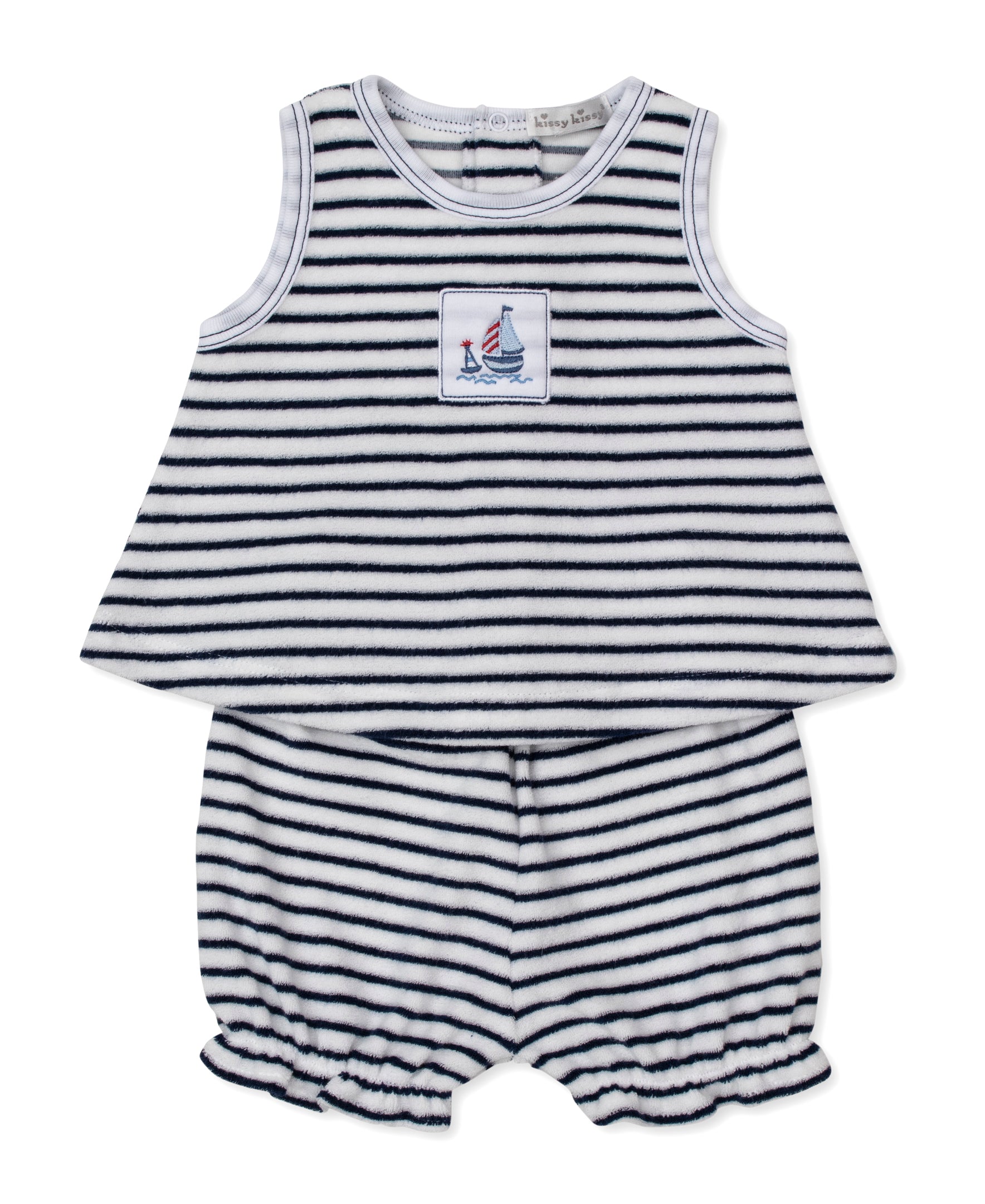 Red, White, & Blue Regatta Terry Sunsuit Set - Kissy Kissy