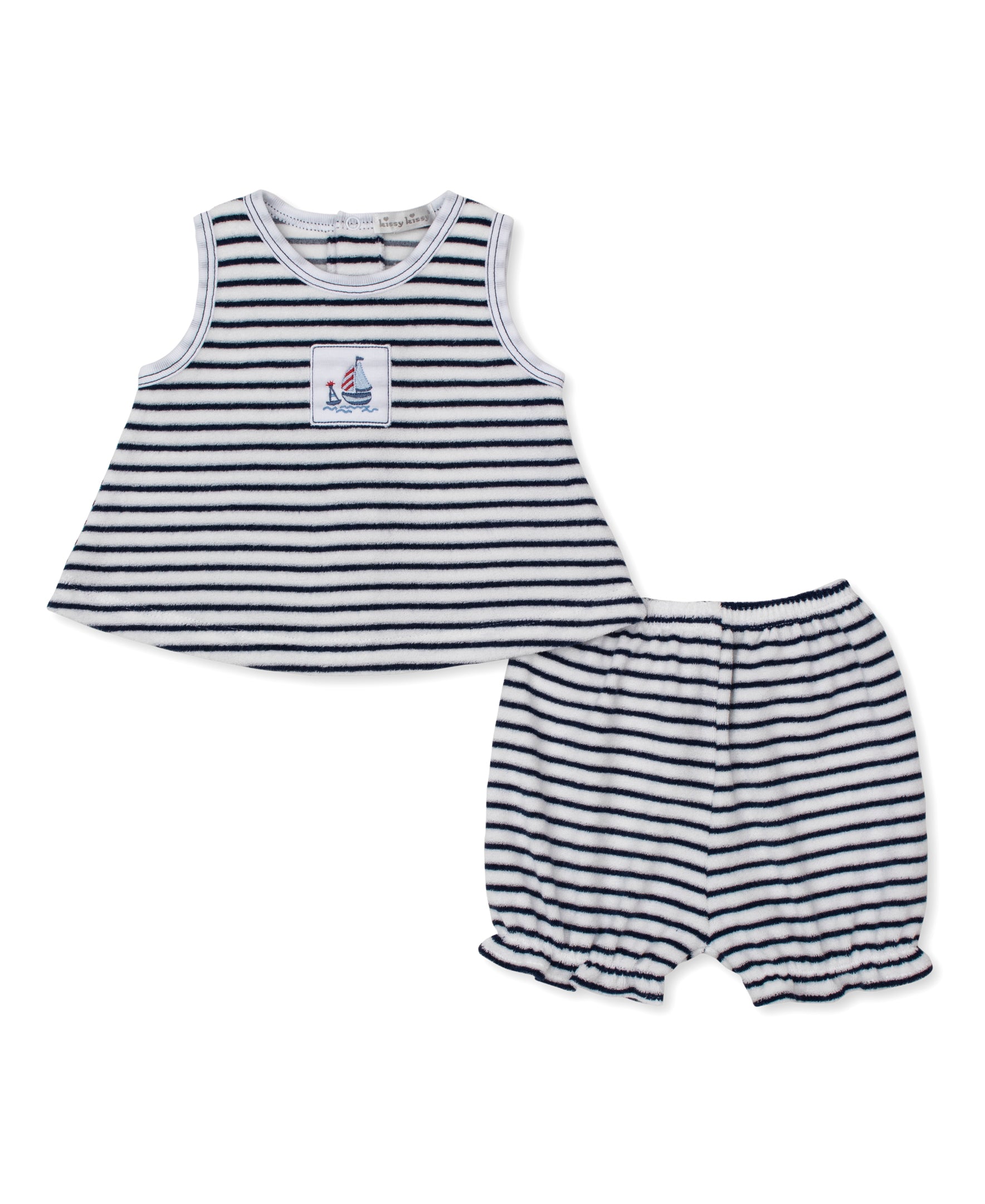 Red, White, & Blue Regatta Terry Sunsuit Set - Kissy Kissy