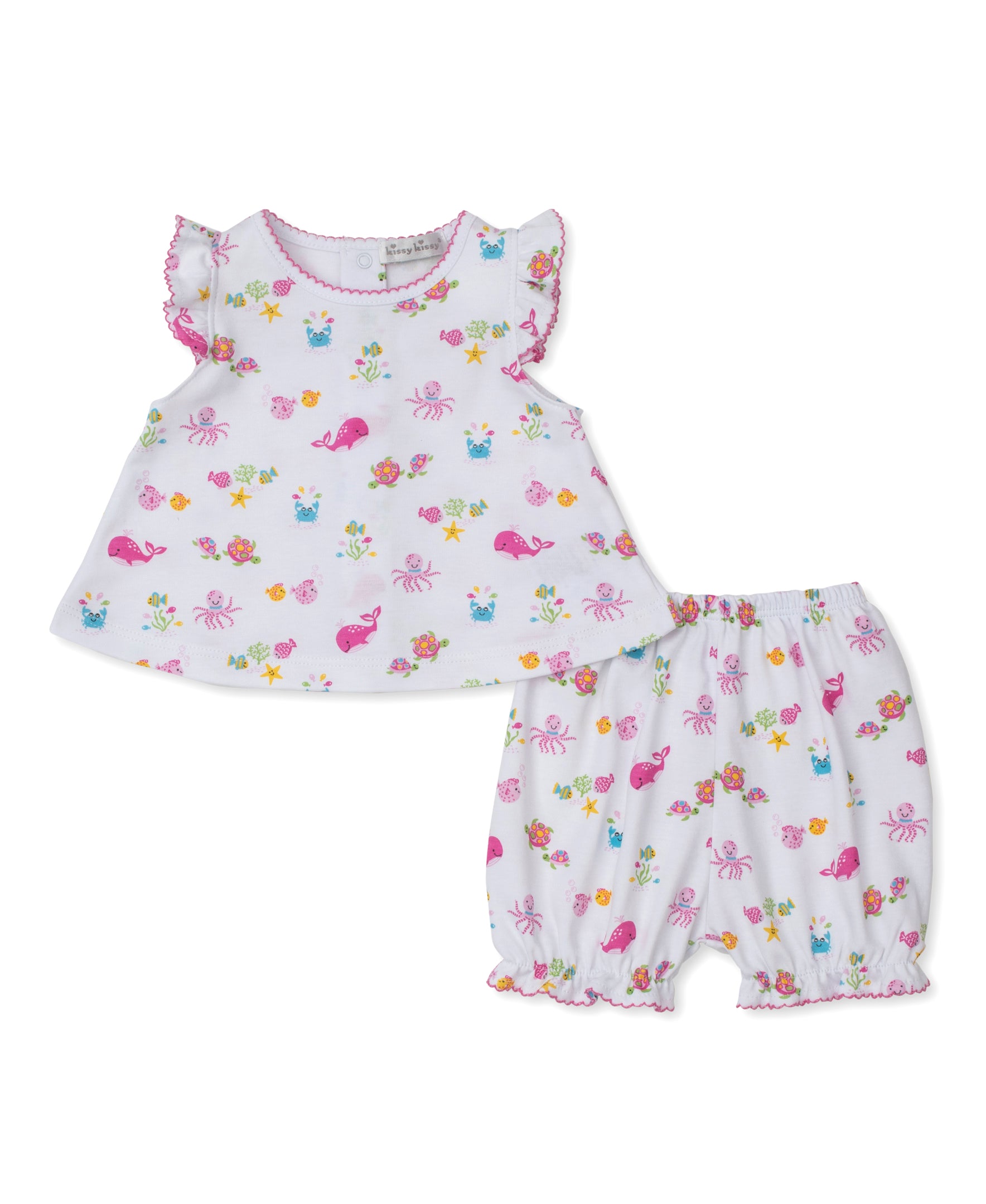 Ocean Antics Pink Sunsuit Set
