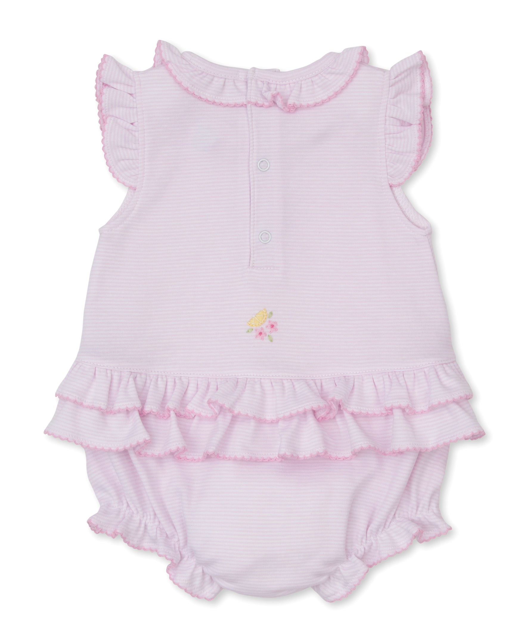 SCE Lemon Blossoms Pink Hand Emb. Stripe Bubble