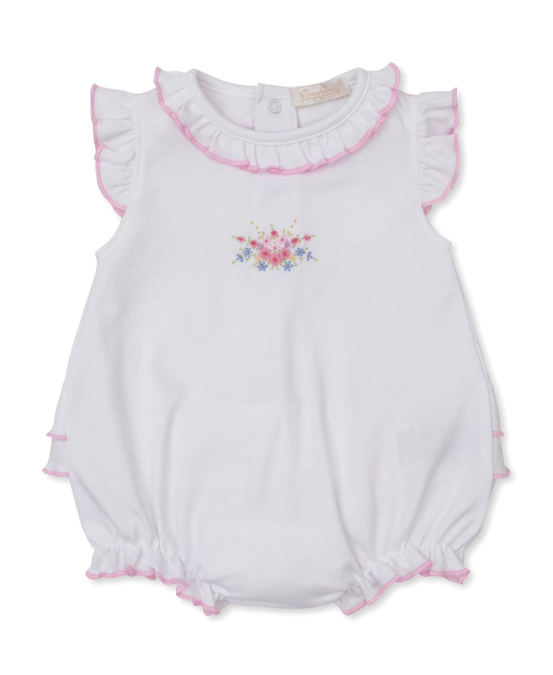 Premier Pastel Gardens White/Pink Hand Emb. Bubble - Kissy Kissy