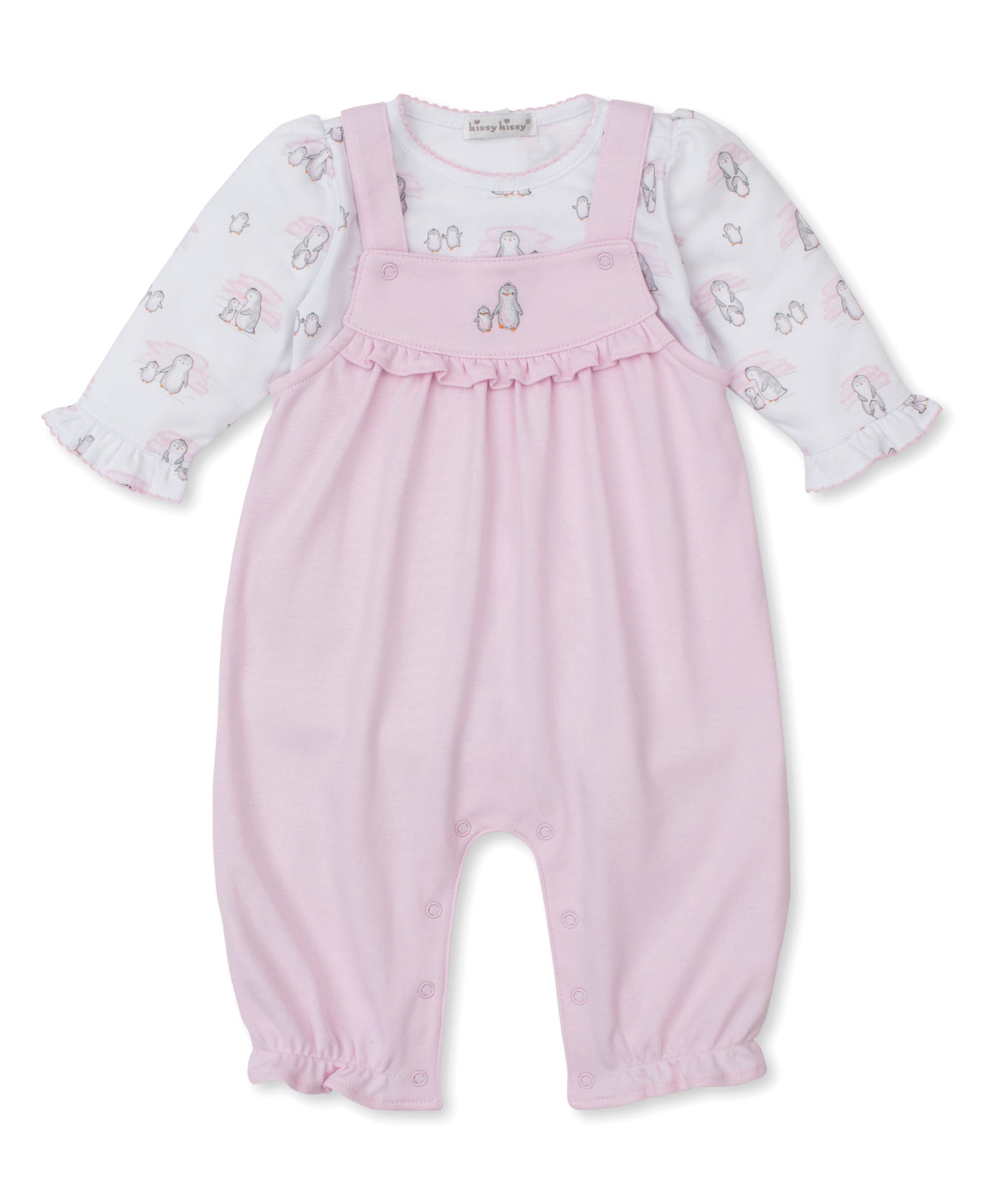 Snow Happy Penguins Pink Overall Set - Kissy Kissy