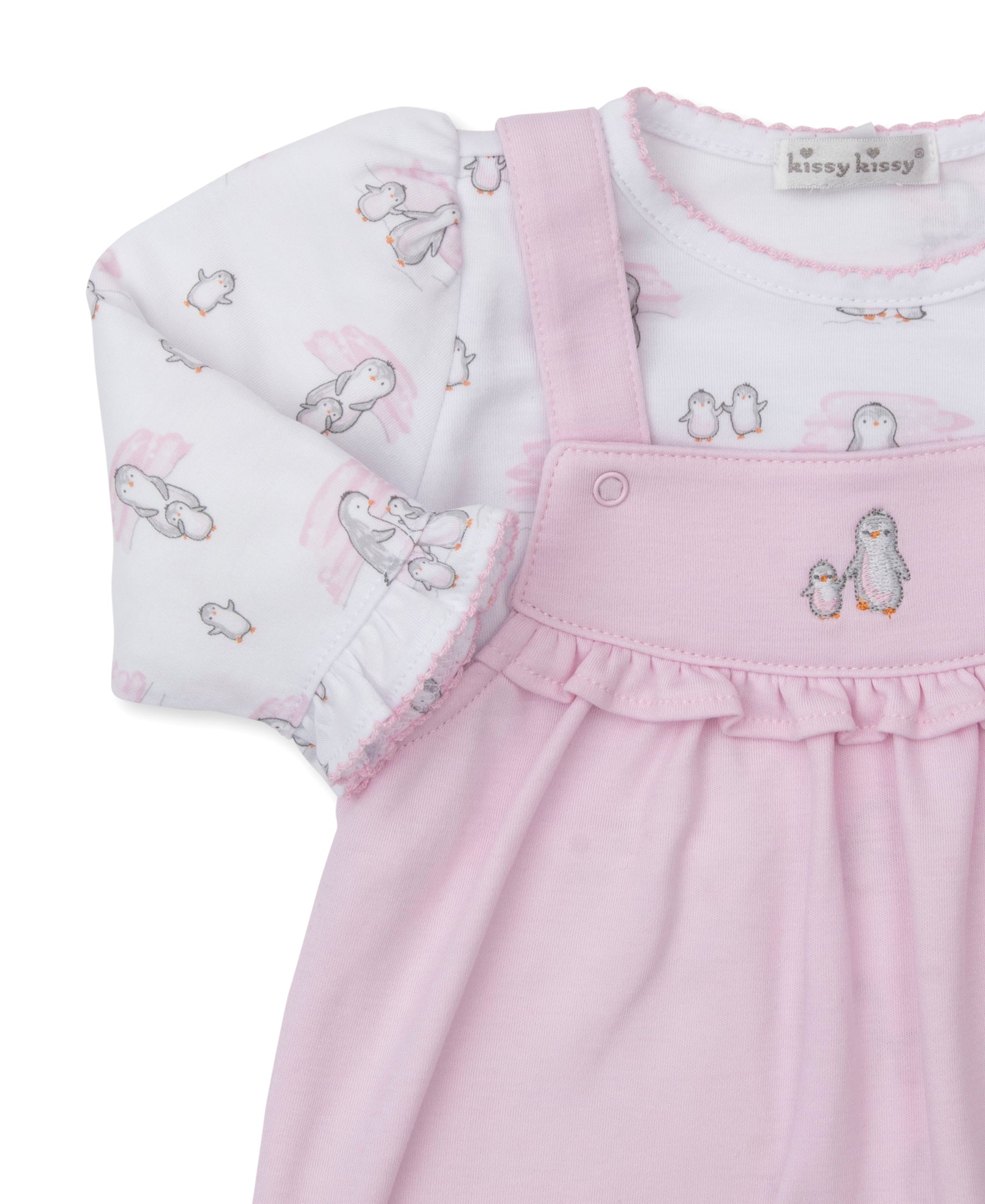 Snow Happy Penguins Pink Overall Set - Kissy Kissy