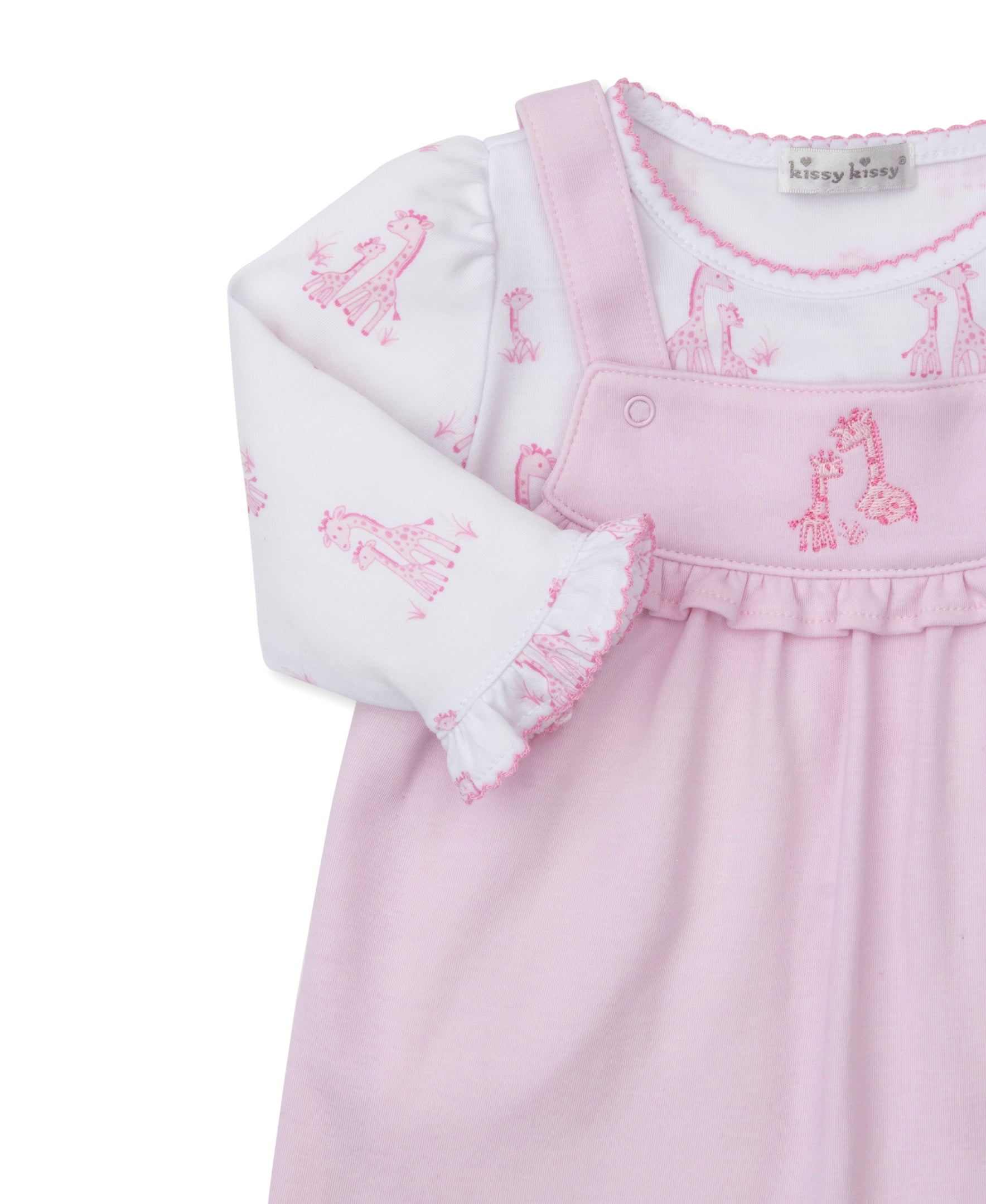 Giraffe Grace Pink Overall Set - Kissy Kissy