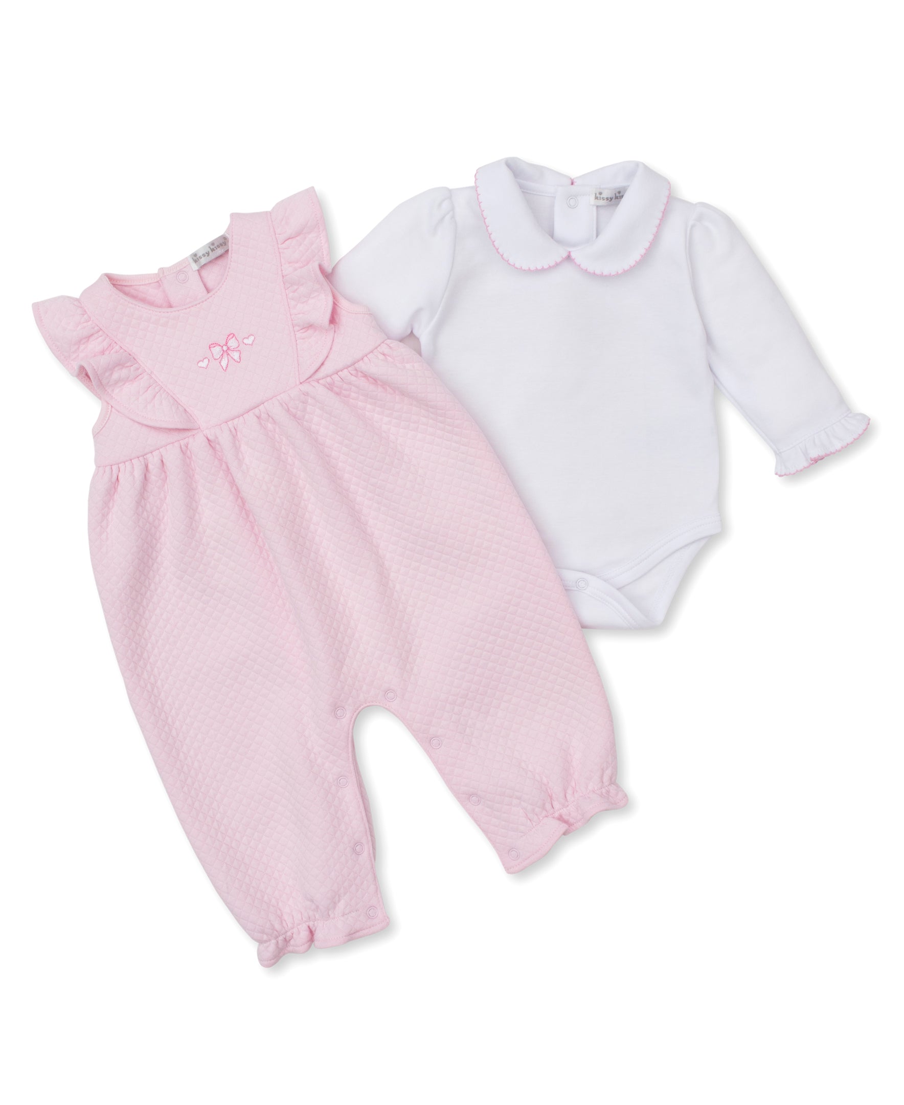 Billowy Bows Jacquard Overall Set - Kissy Kissy
