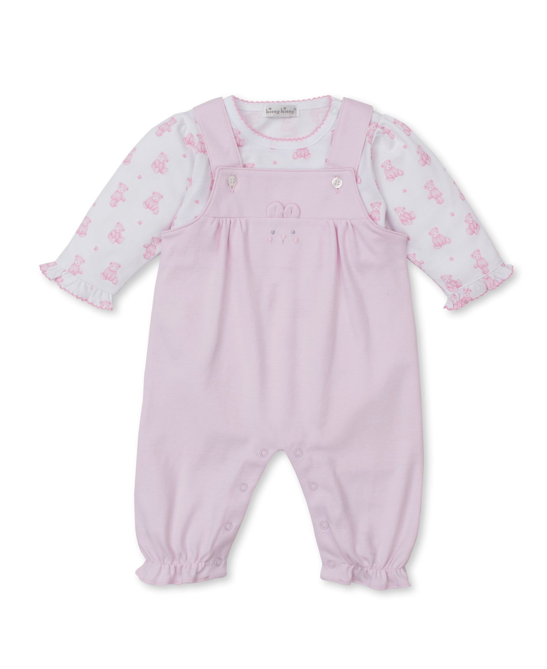 Teddy Bear Time Pink Overall Set - Kissy Kissy