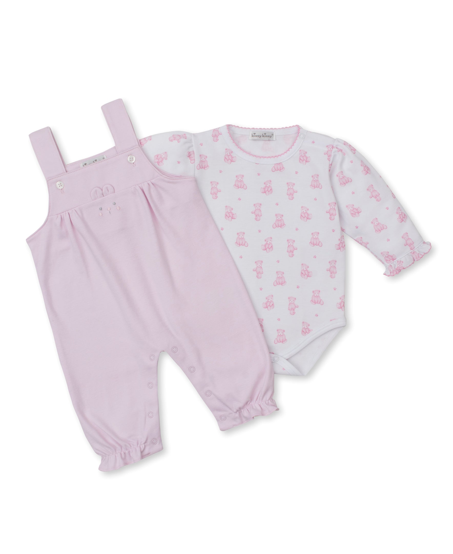 Teddy Bear Time Pink Overall Set - Kissy Kissy