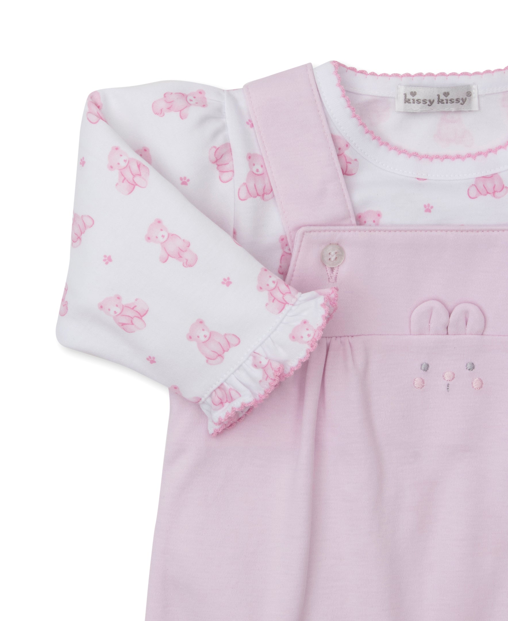 Teddy Bear Time Pink Overall Set - Kissy Kissy