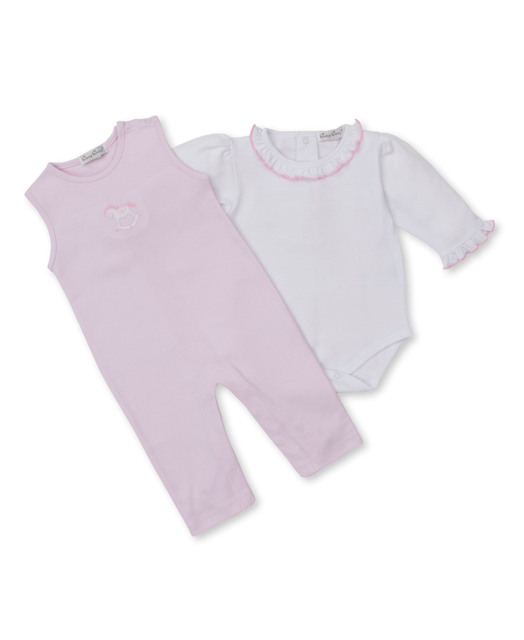 Riding Rockers Pink Overall Set - Kissy Kissy