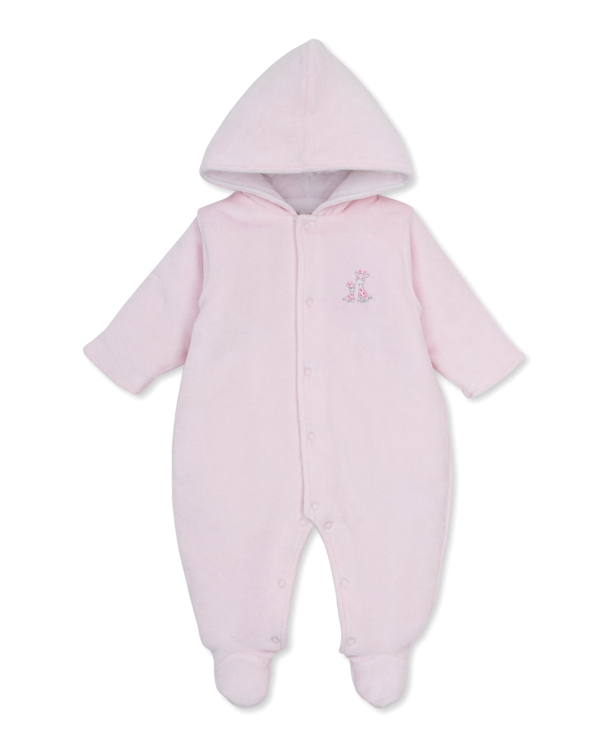 Just Giraffes Pink Velour Footed Bunting - Kissy Kissy