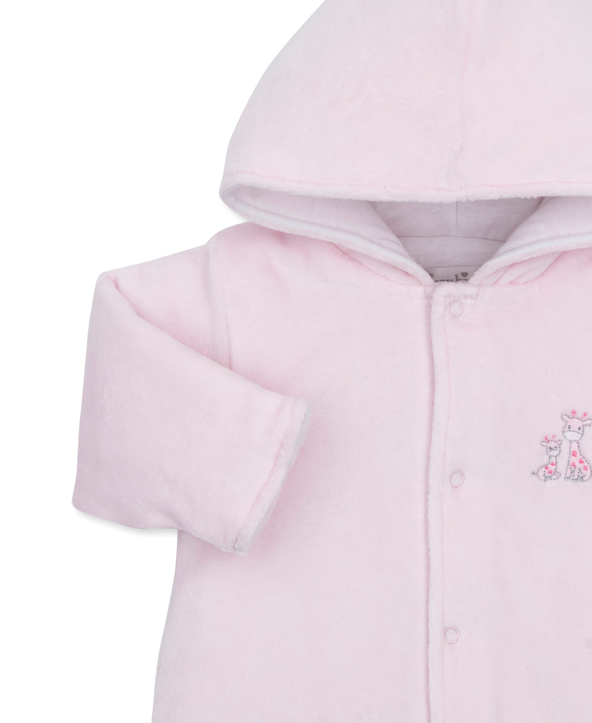 Just Giraffes Pink Velour Footed Bunting - Kissy Kissy