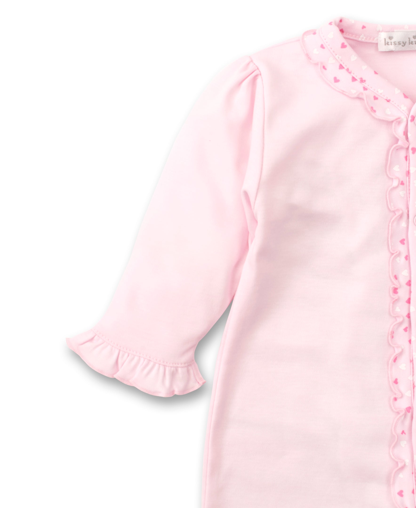 Kissy Sweethearts Pink Ruffle Footie - Kissy Kissy