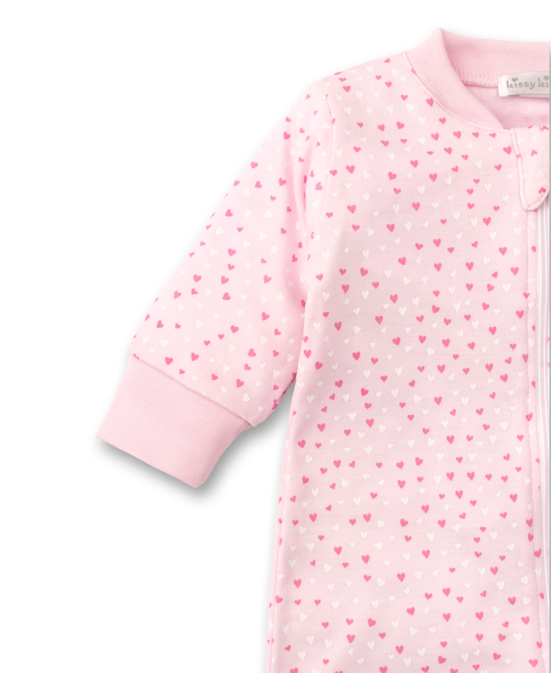 Kissy Sweethearts Pink Zip Footie - Kissy Kissy